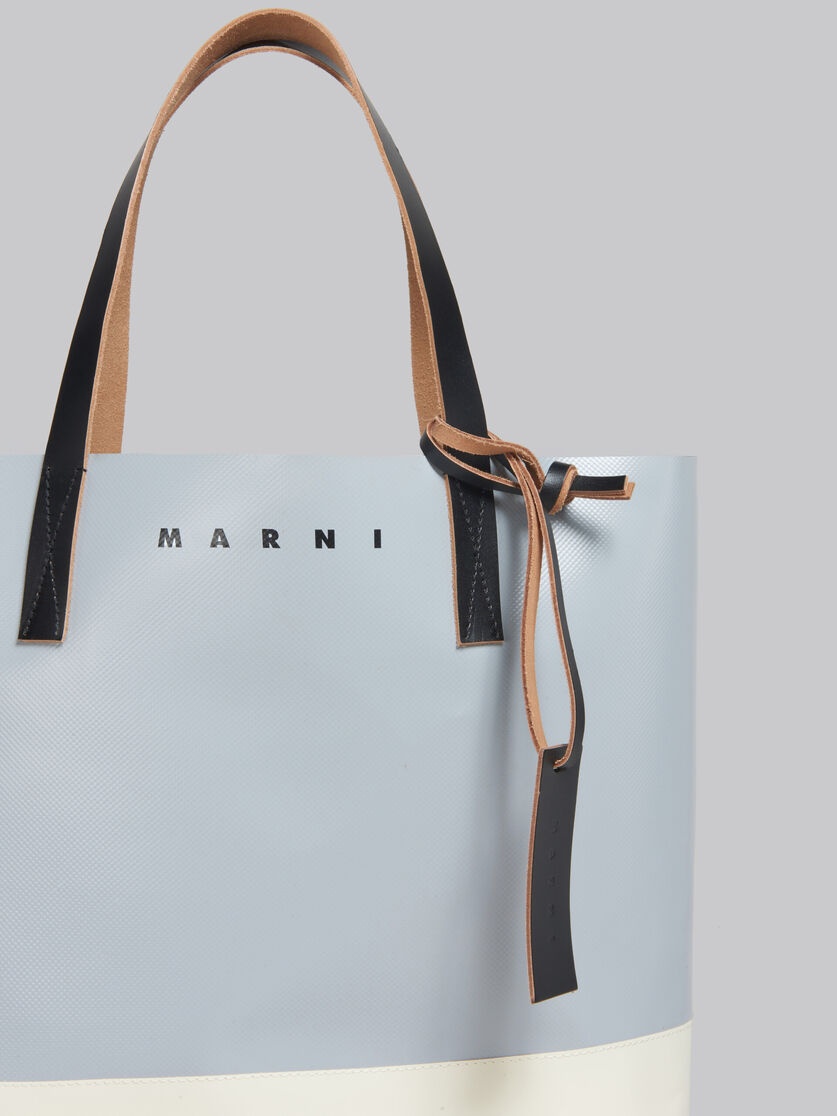 SILVER AND BEIGE TRIBECA SHOPPING BAG - 4