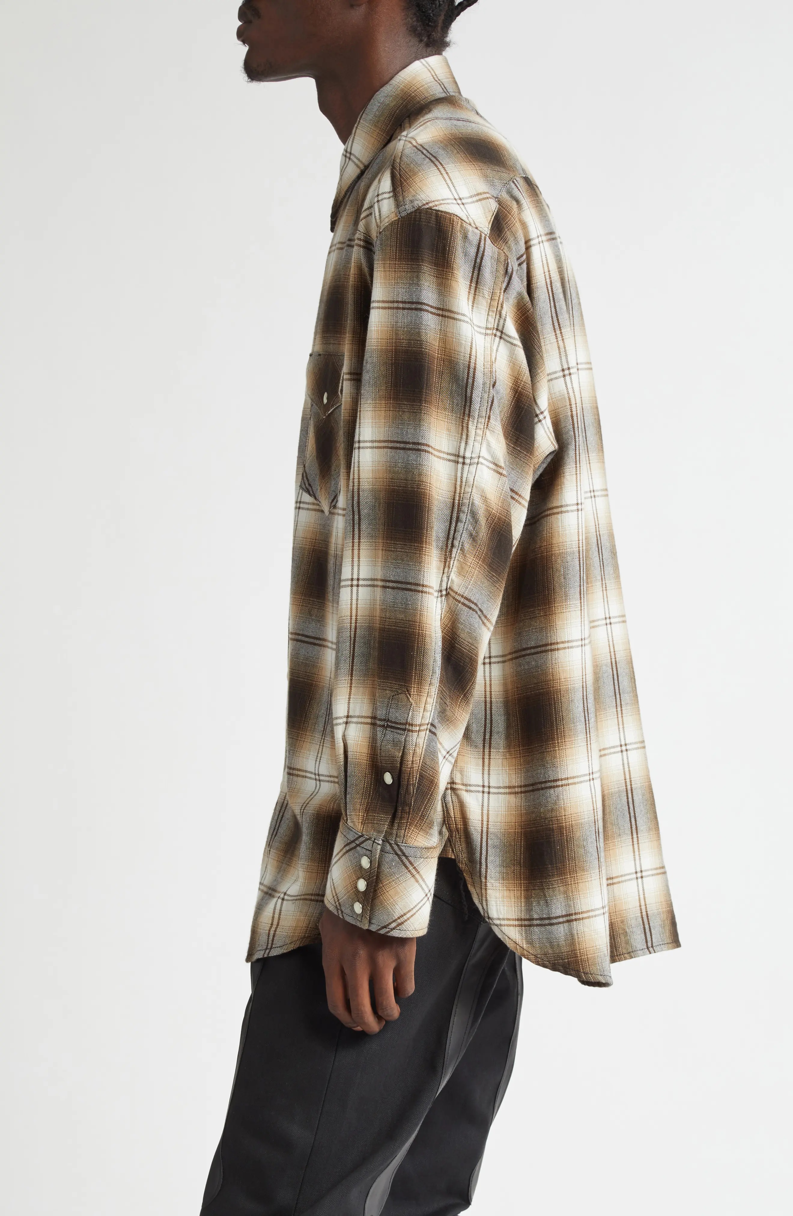 x Rafu Plaid Snap-Up Western Shirt - 4