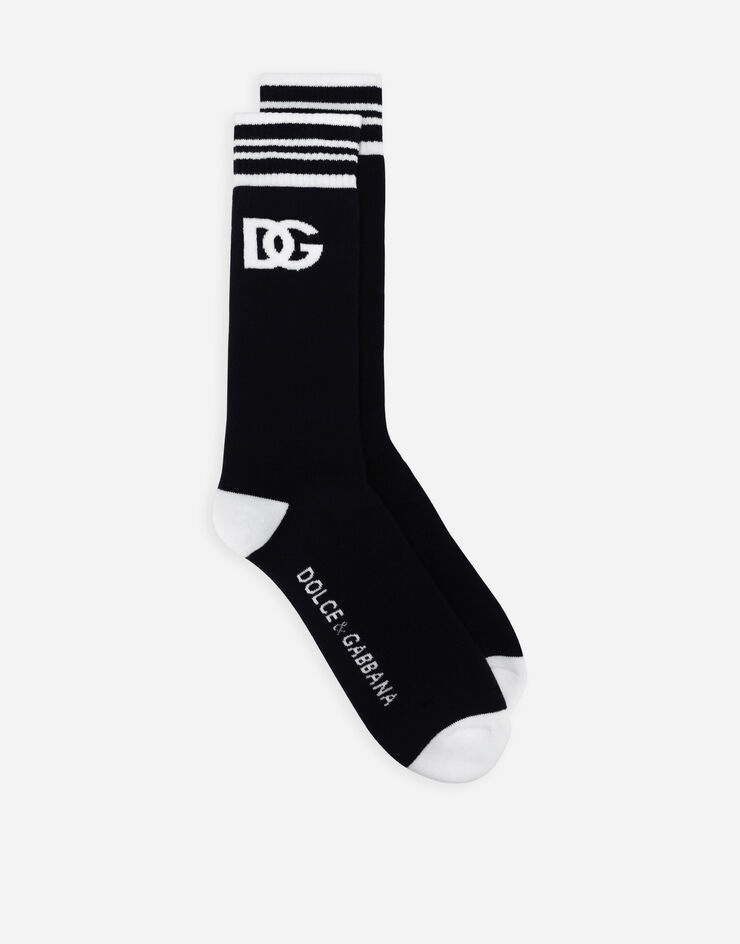 Stretch cotton socks with jacquard DG logo - 1