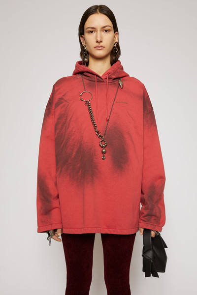 Acne Studios Spray-paint hooded sweatshirt red rubber outlook