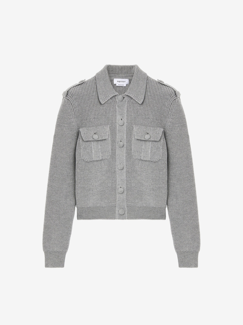 Half Cardigan Stitch Military Jacket 1