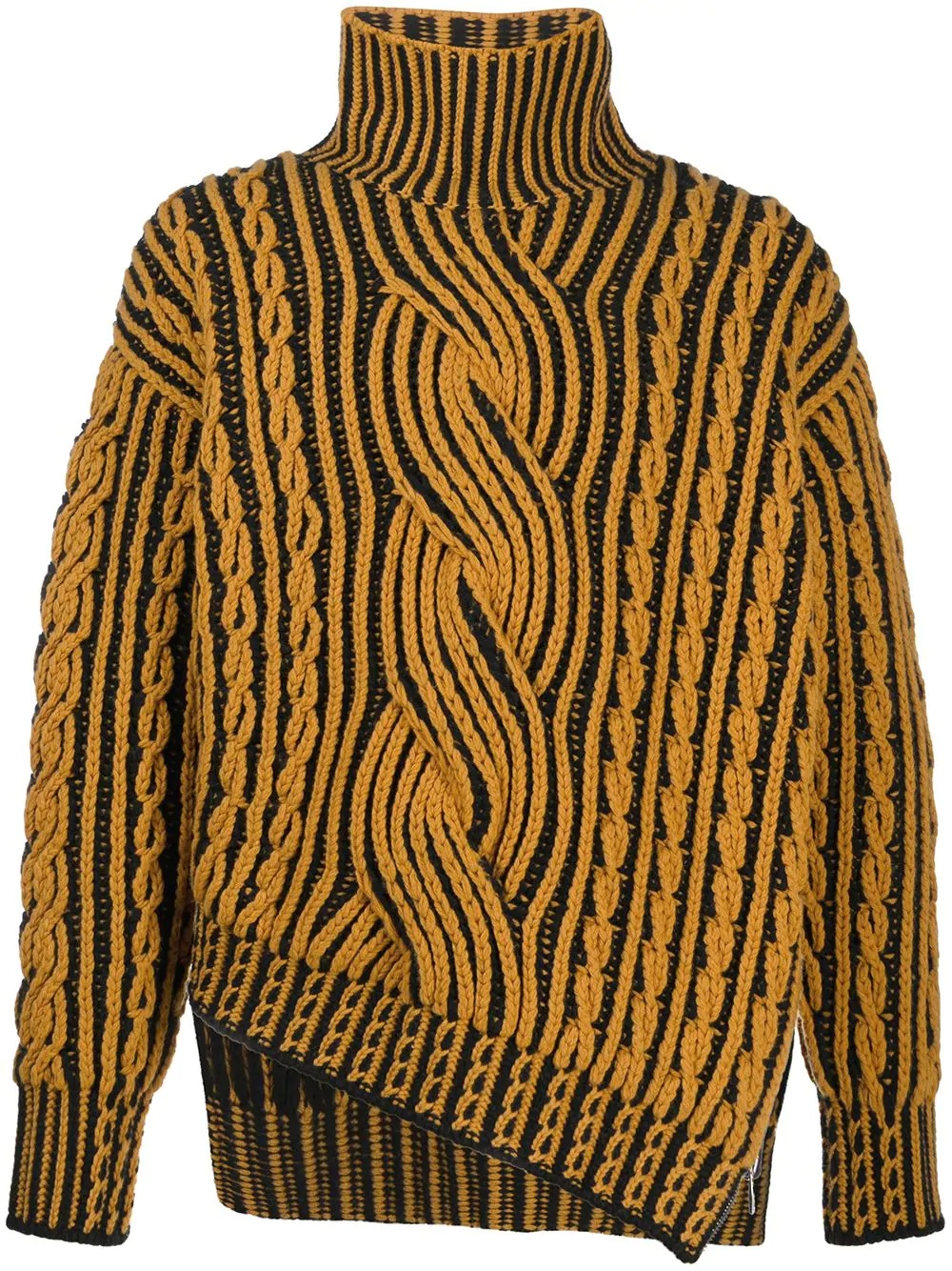 zip-detail cable knit jumper - 1