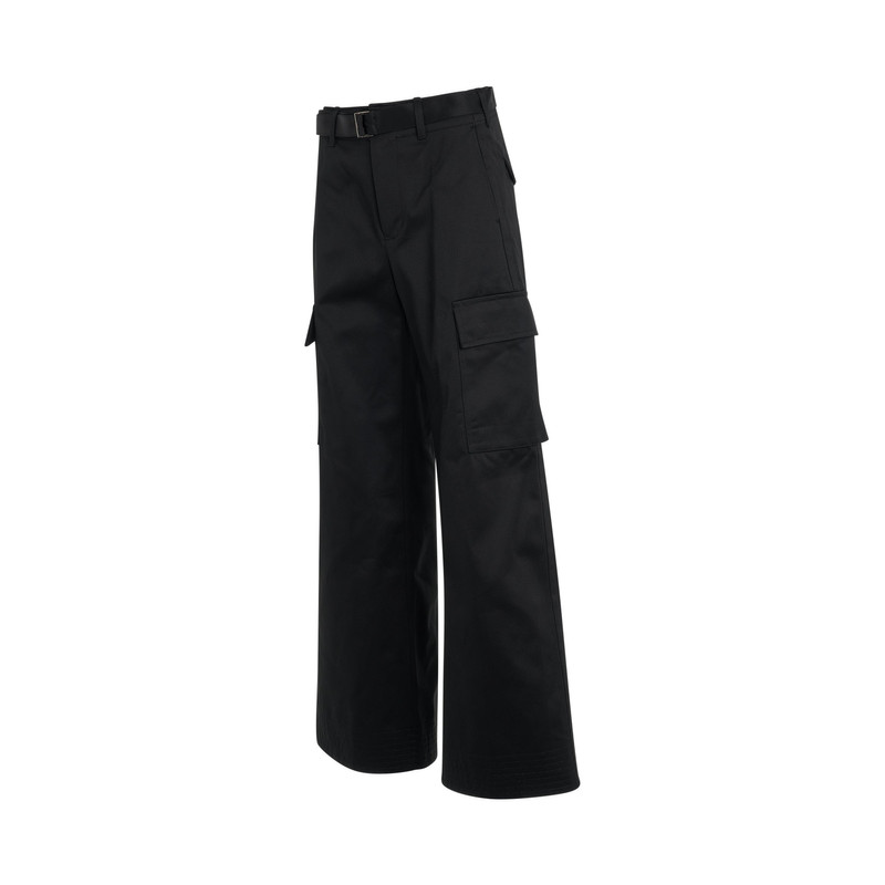sacai Cotton Gabardine Pants in Black outlook