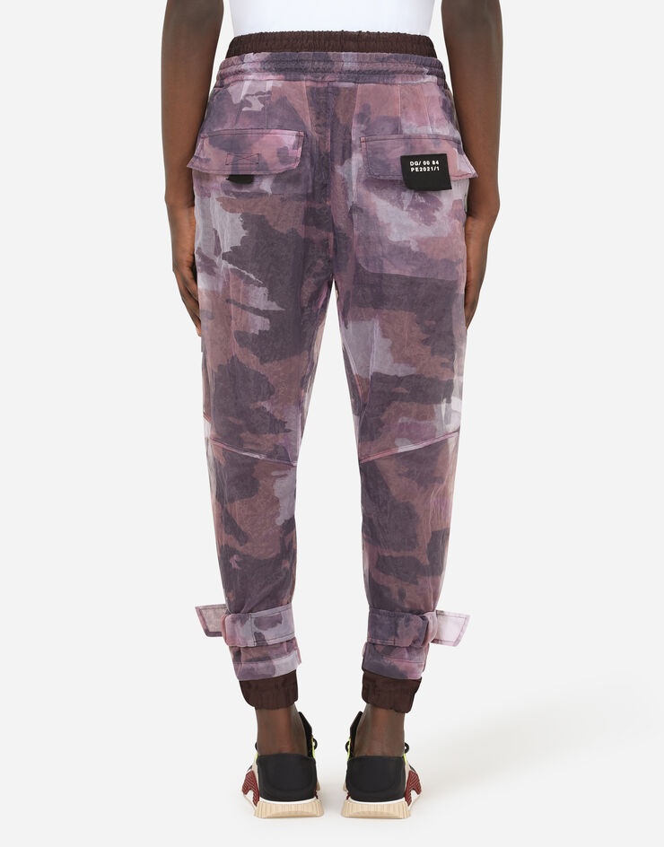 Camouflage-print organza cargo jogging pants - 2