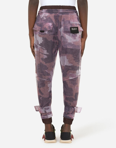 Dolce & Gabbana Camouflage-print organza cargo jogging pants outlook