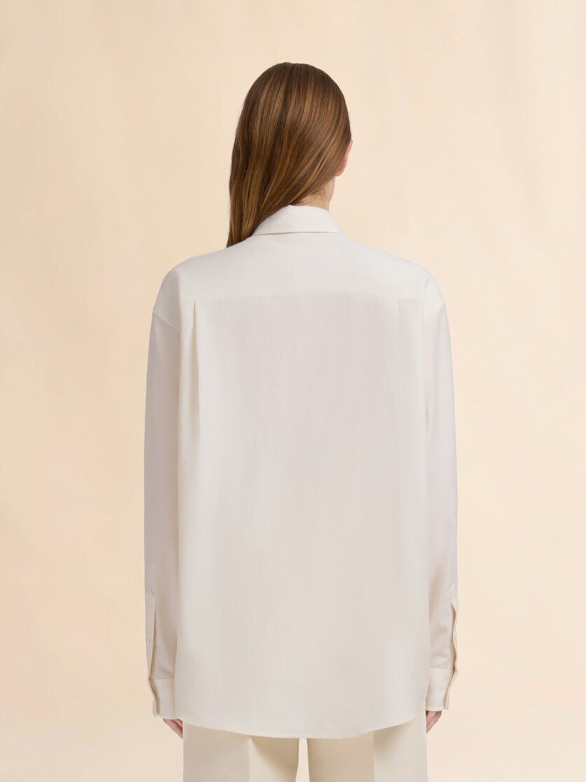 CREAM TWILL SHIRT WITH DETACHABLE PLASTRON - 3