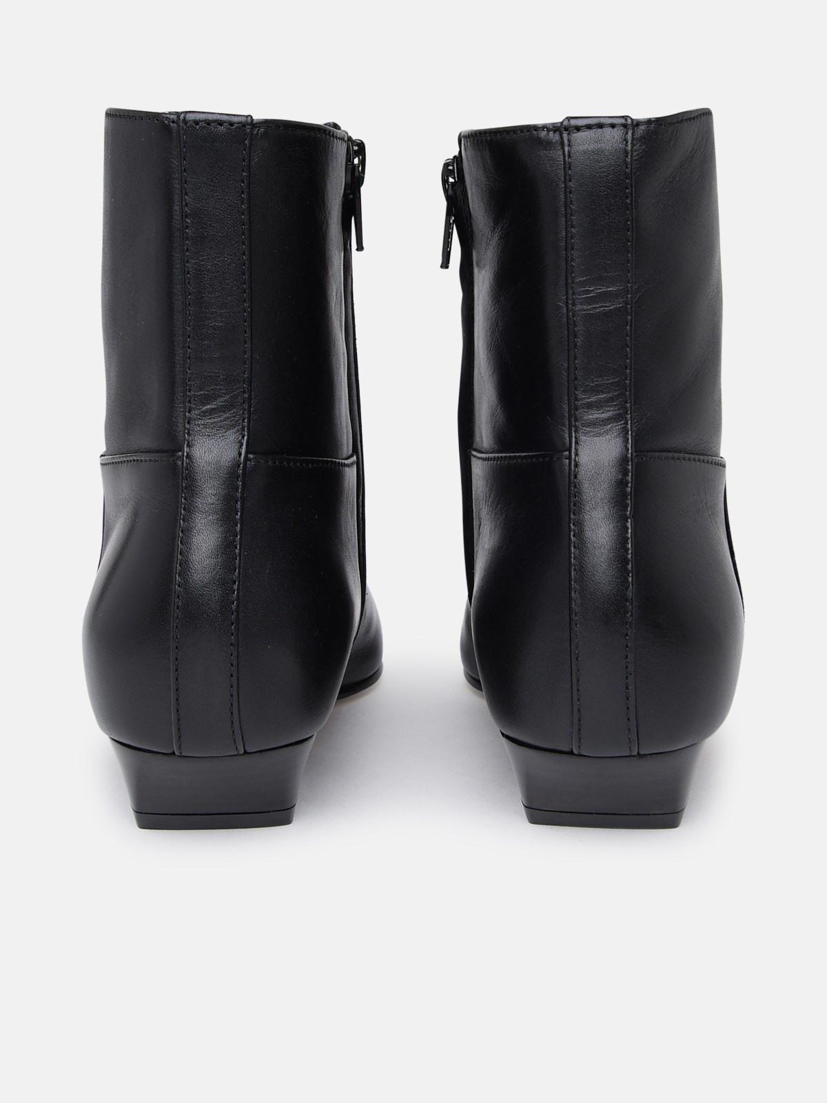 Black leather ankle boots - 4