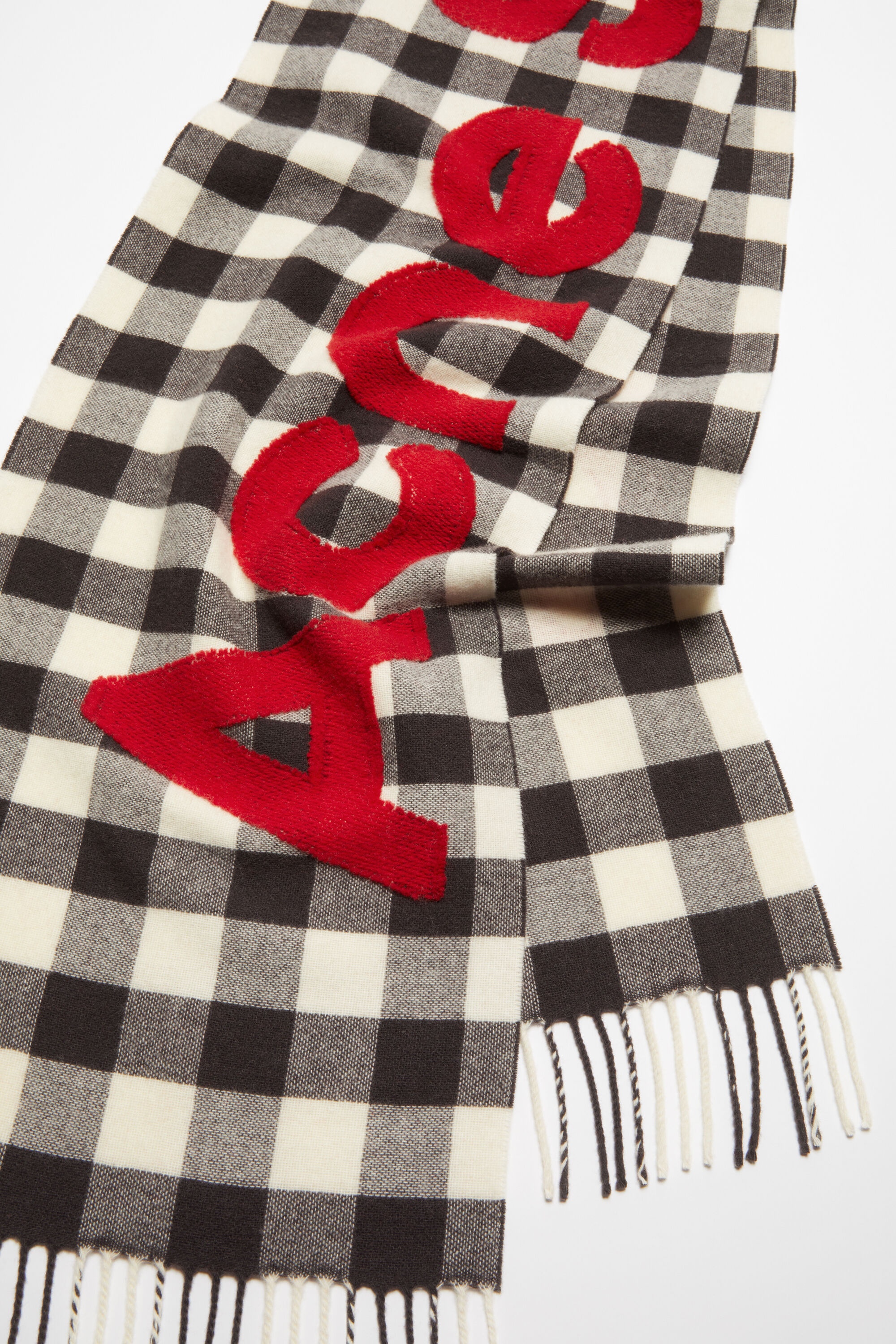Check logo scarf - Carbon grey/red - 3