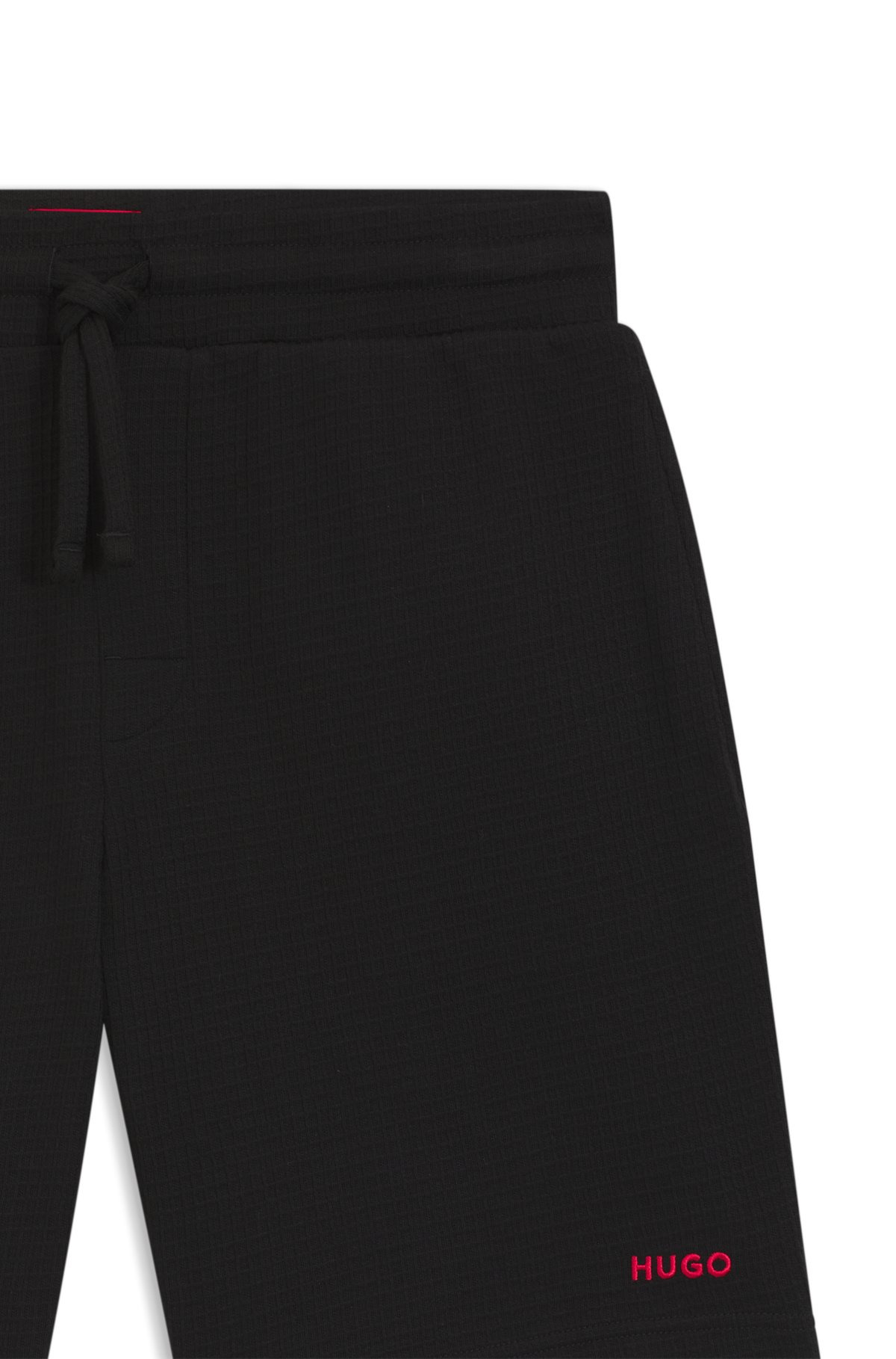 WAFFLE-STRUCTURED PAJAMA SHORTS WITH EMBROIDERED LOGO - 6