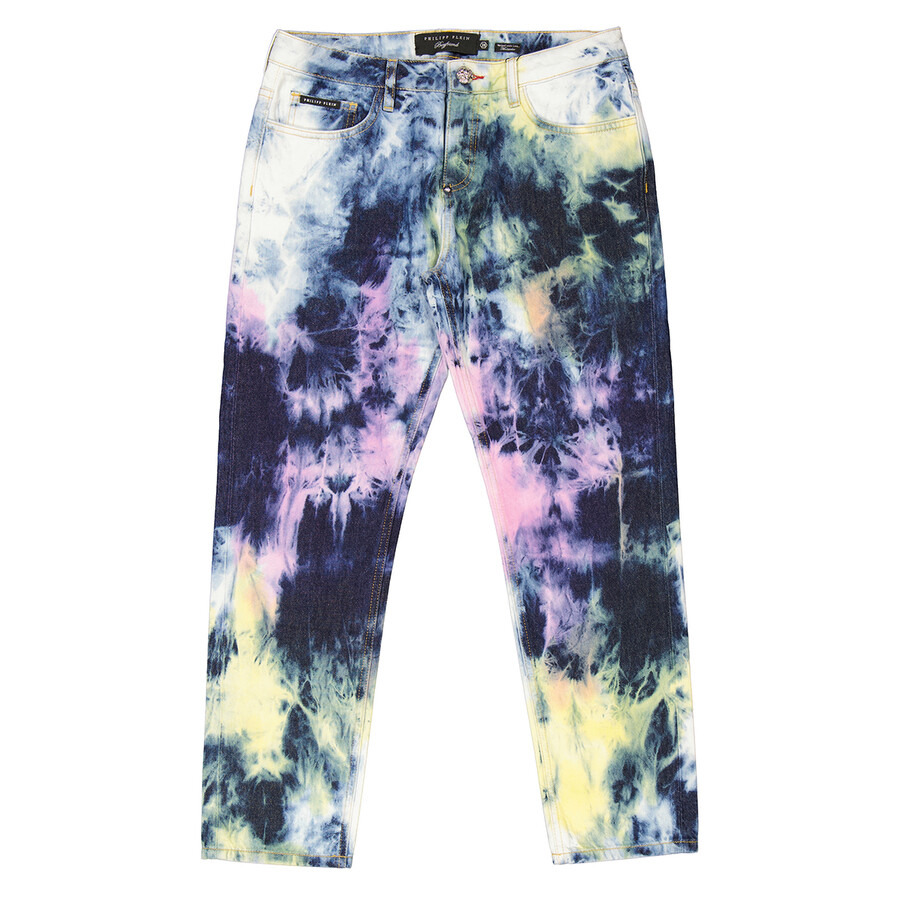 Philipp Plein Tie Dye Bleached Boyfriend Denim Jeans - 2