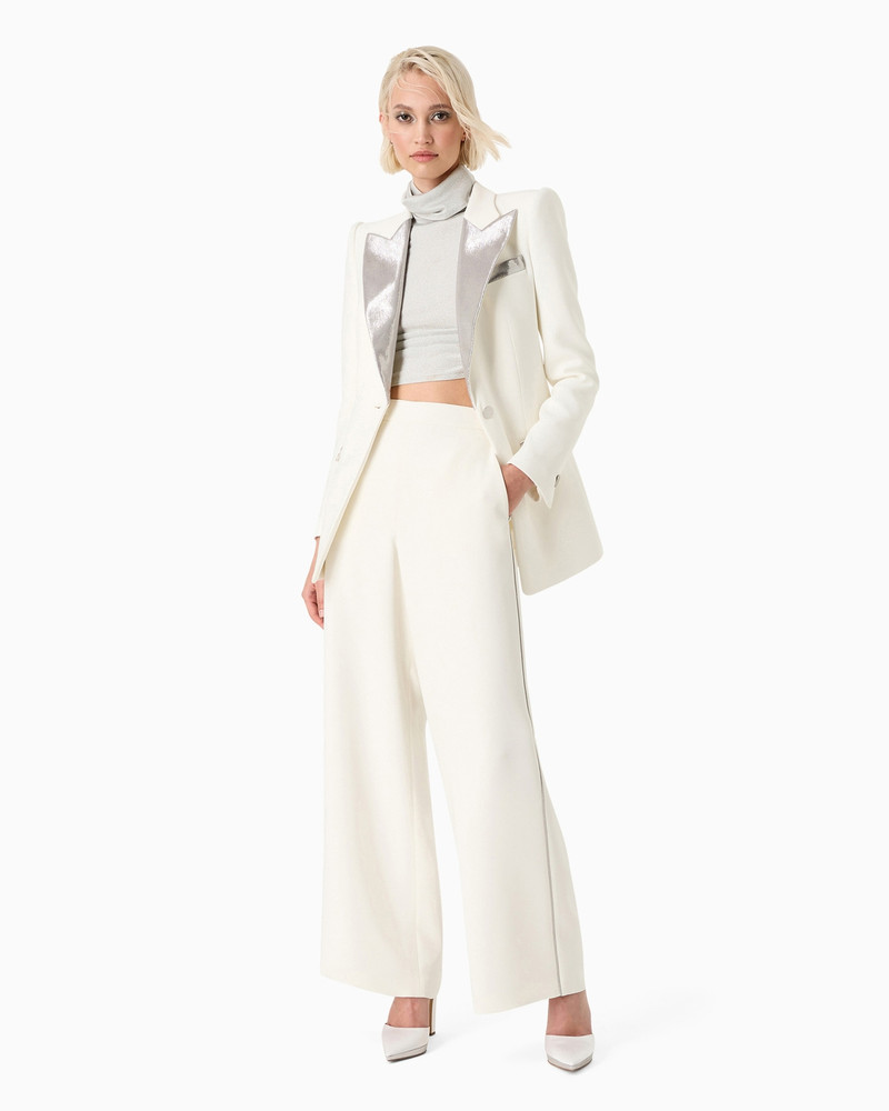 GIORGIO ARMANI Long single-breasted jacket in silk cady outlook