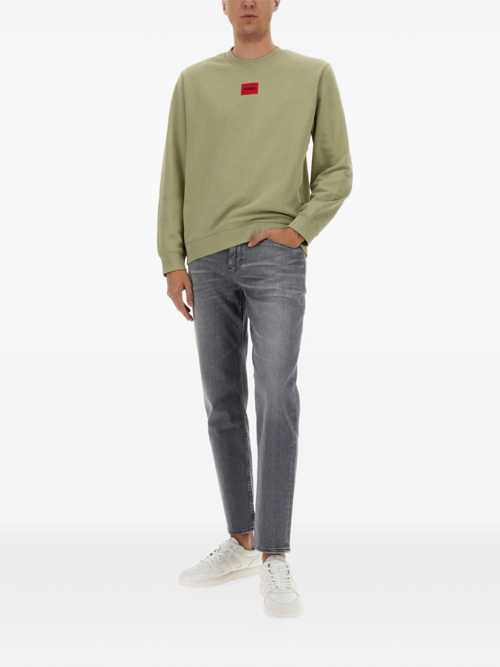 logo-patch cotton sweatshirt - 2