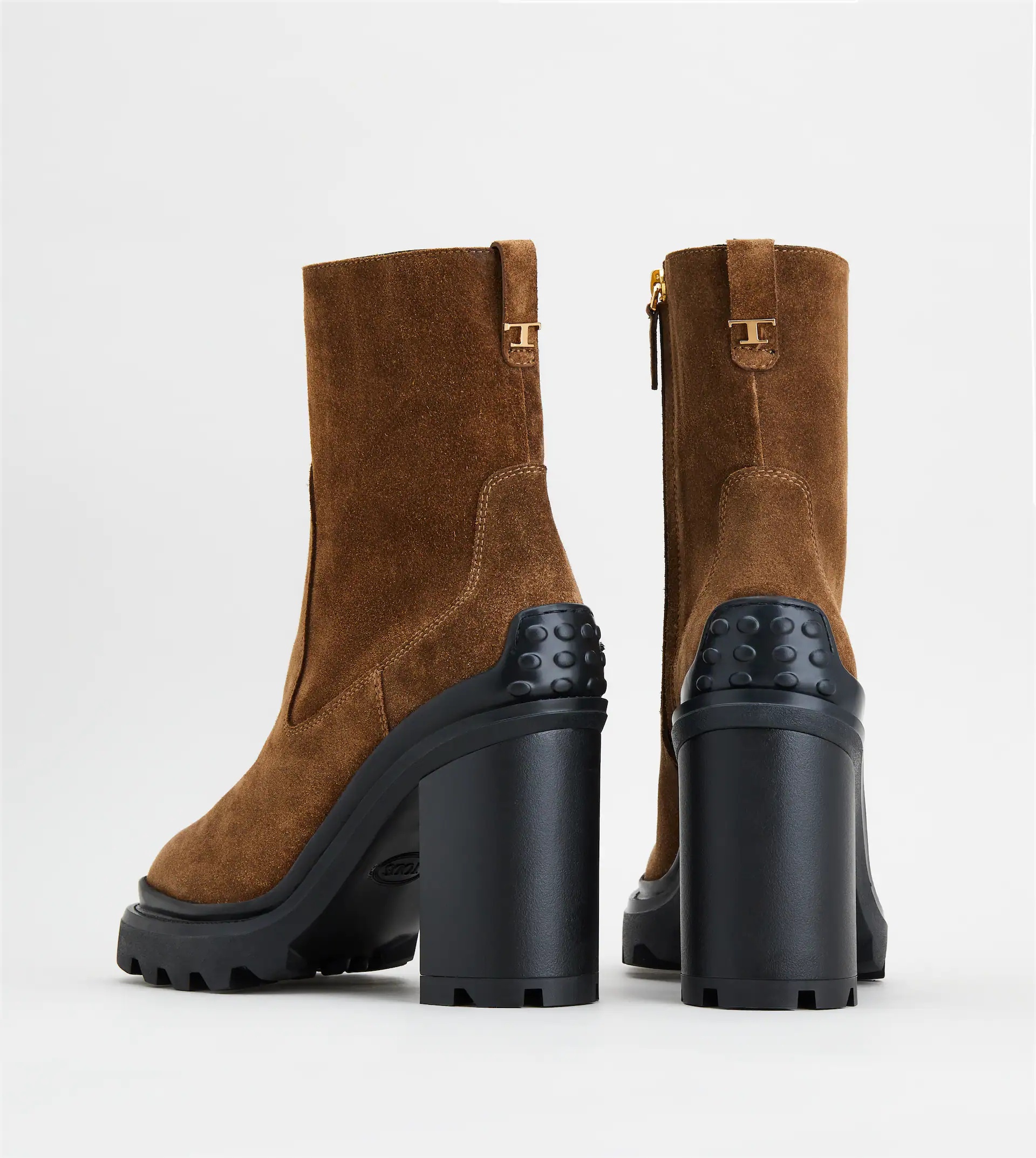 ANKLE BOOTS IN SUEDE - BROWN - 3