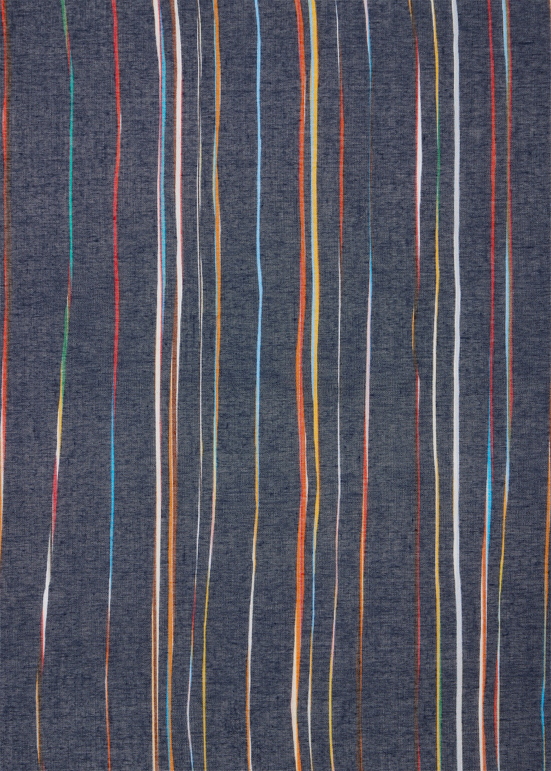 Navy 'Signature Pinstripe' Cotton Pocket Square 3