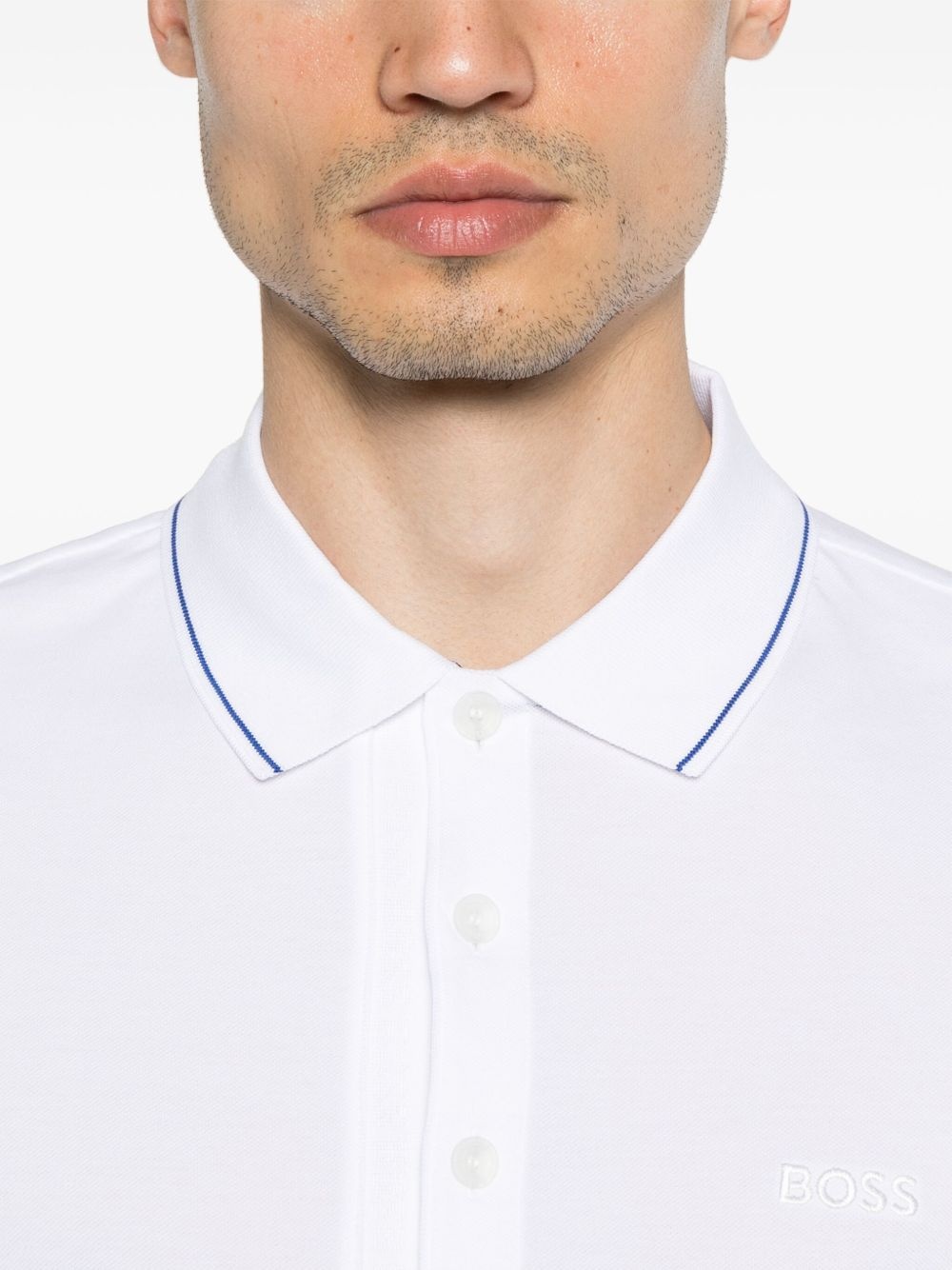 logo-embroidered polo shirt - 4