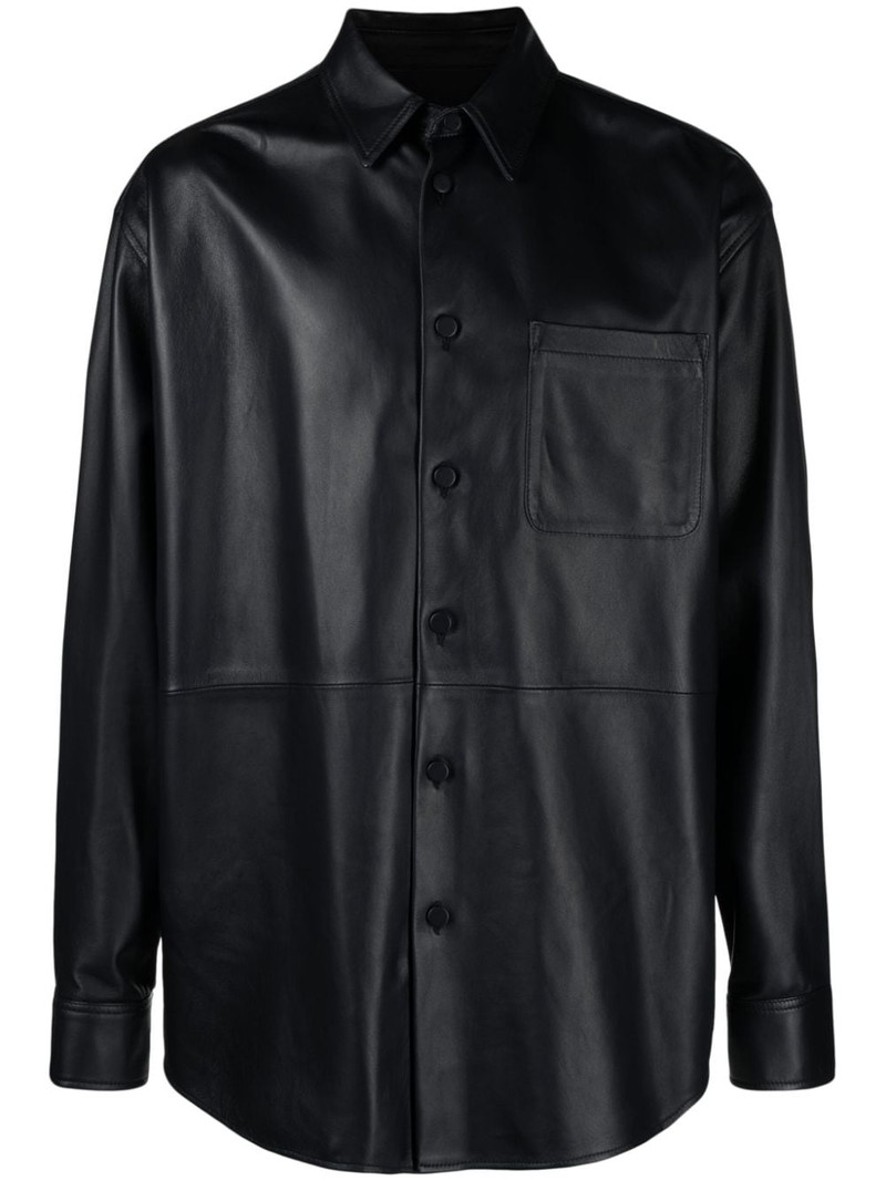 panelled lambskin overshirt 1