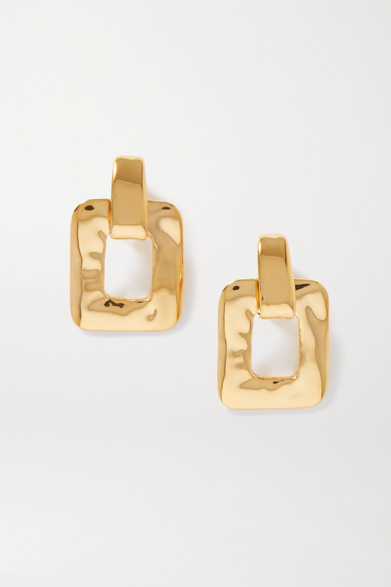 Oversized gold-tone clip earrings - 1