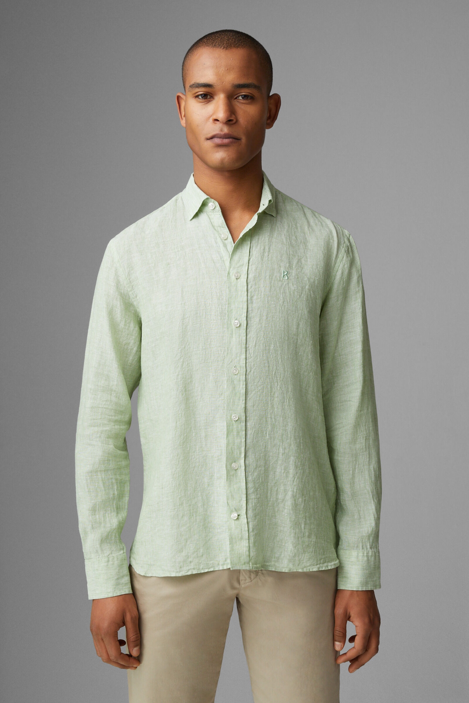 Timi Linen shirt in Light green - 2