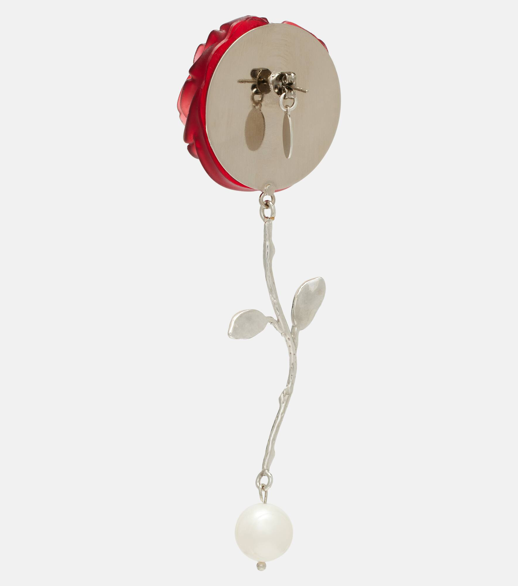 Floral drop earrings with freshwater pearls - 5