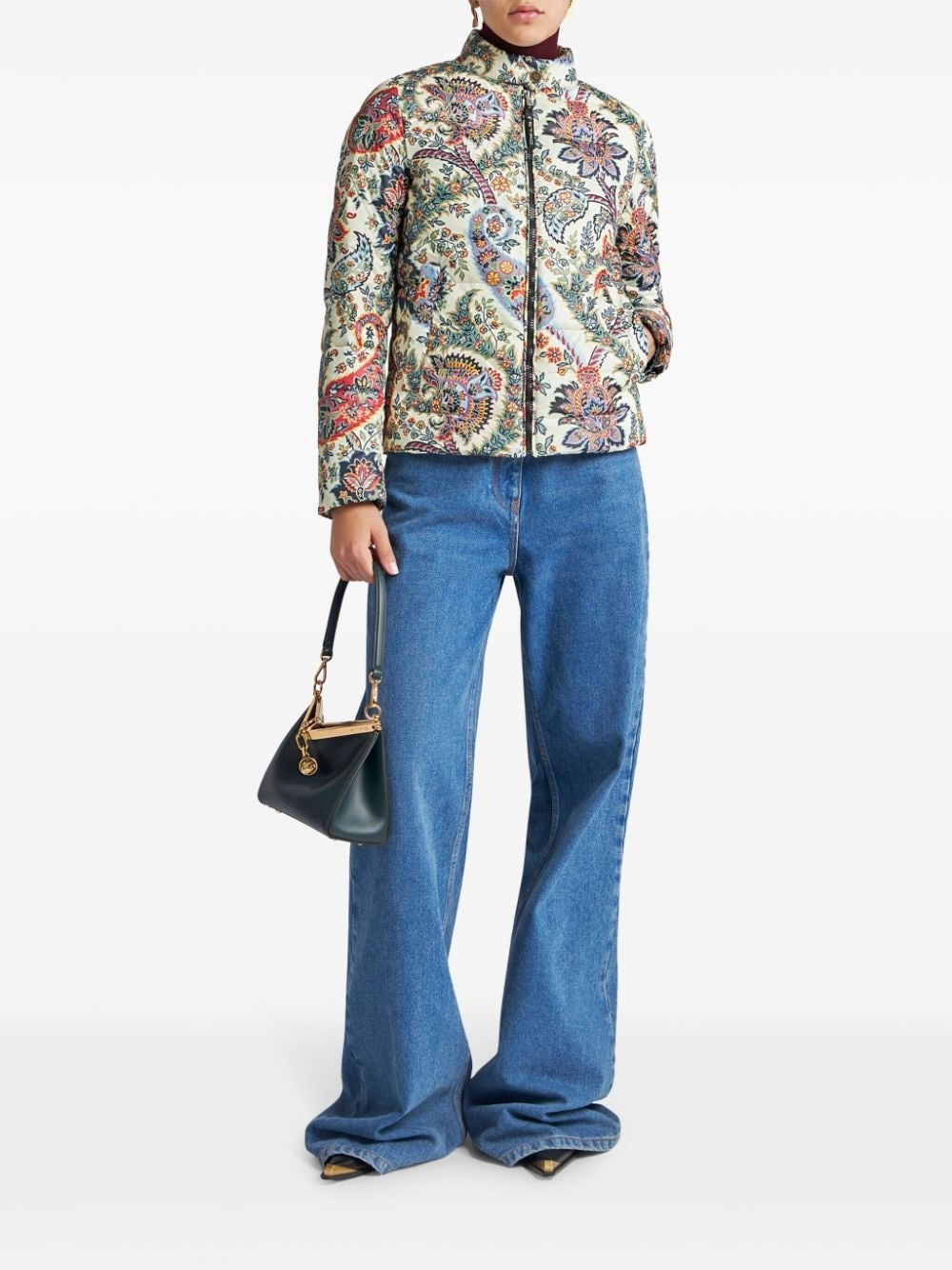 paisley-print down puffer jacket - 2