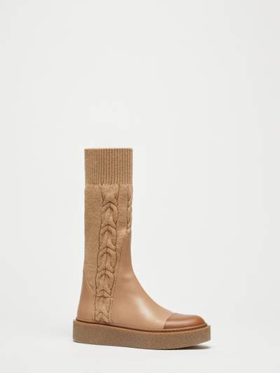 Max Mara BRAIDY Knit and leather boots outlook