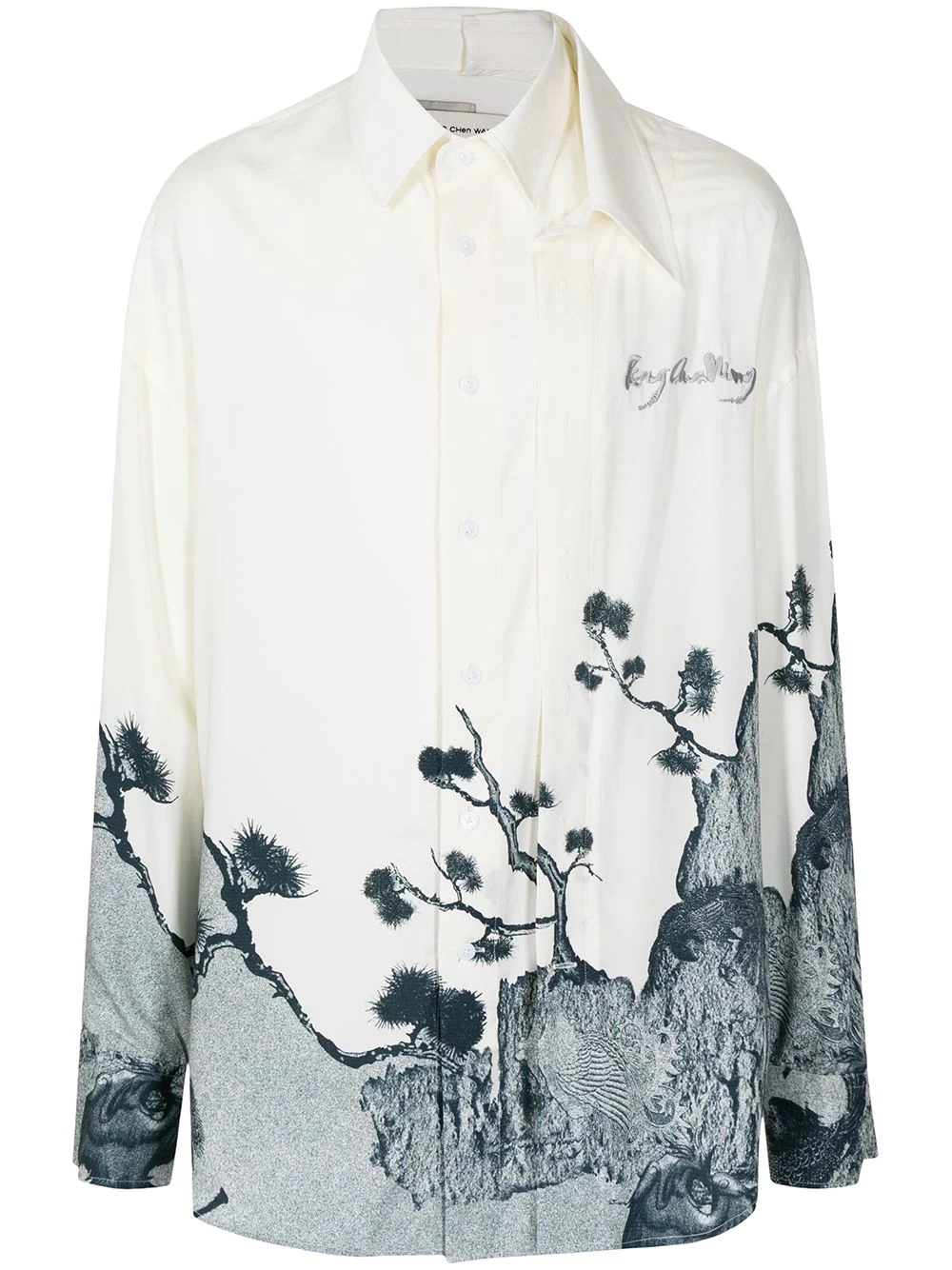 graphic-print long-sleeve shirt - 1