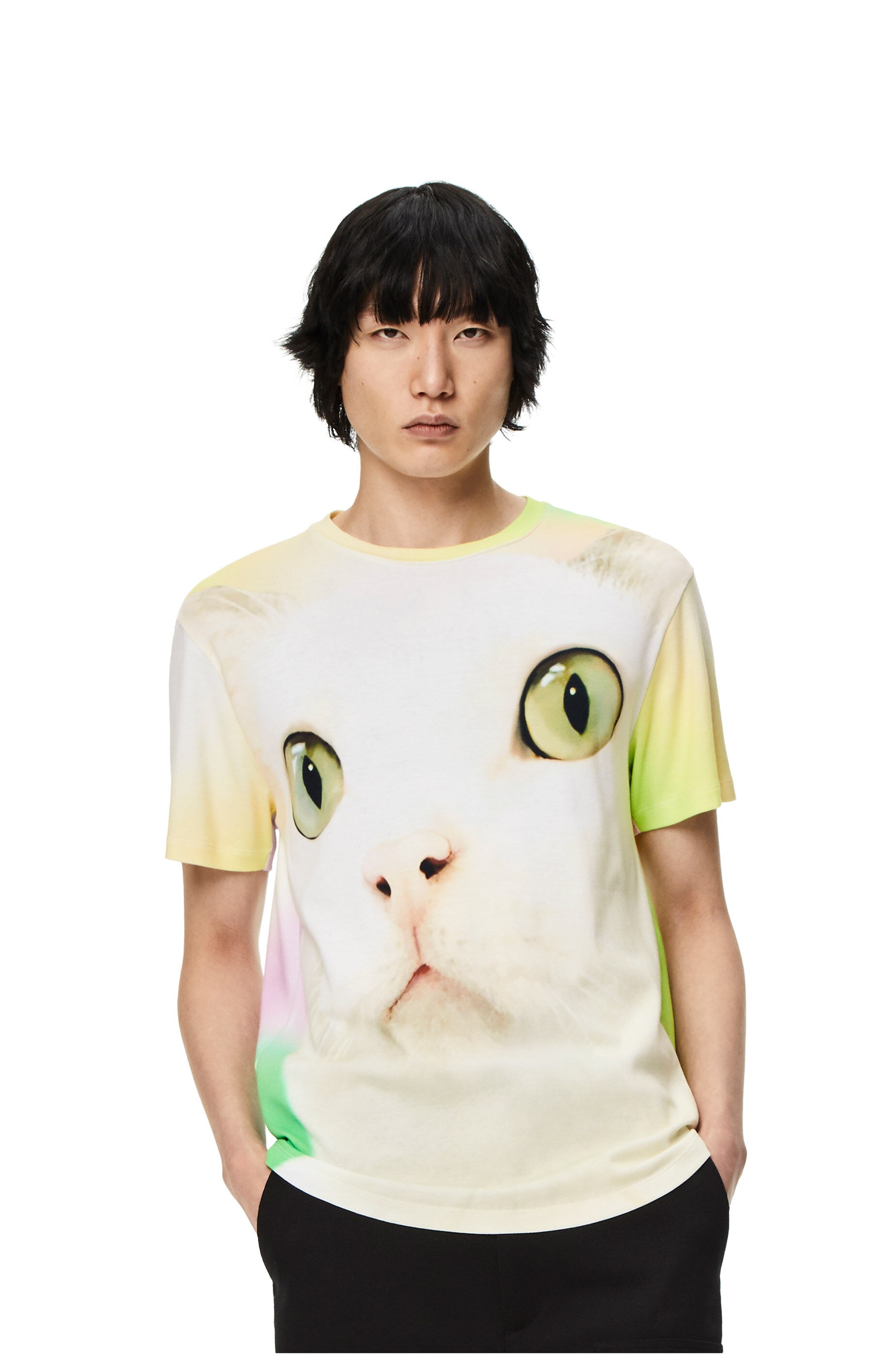 Cat all-over print T-shirt in cotton - 3