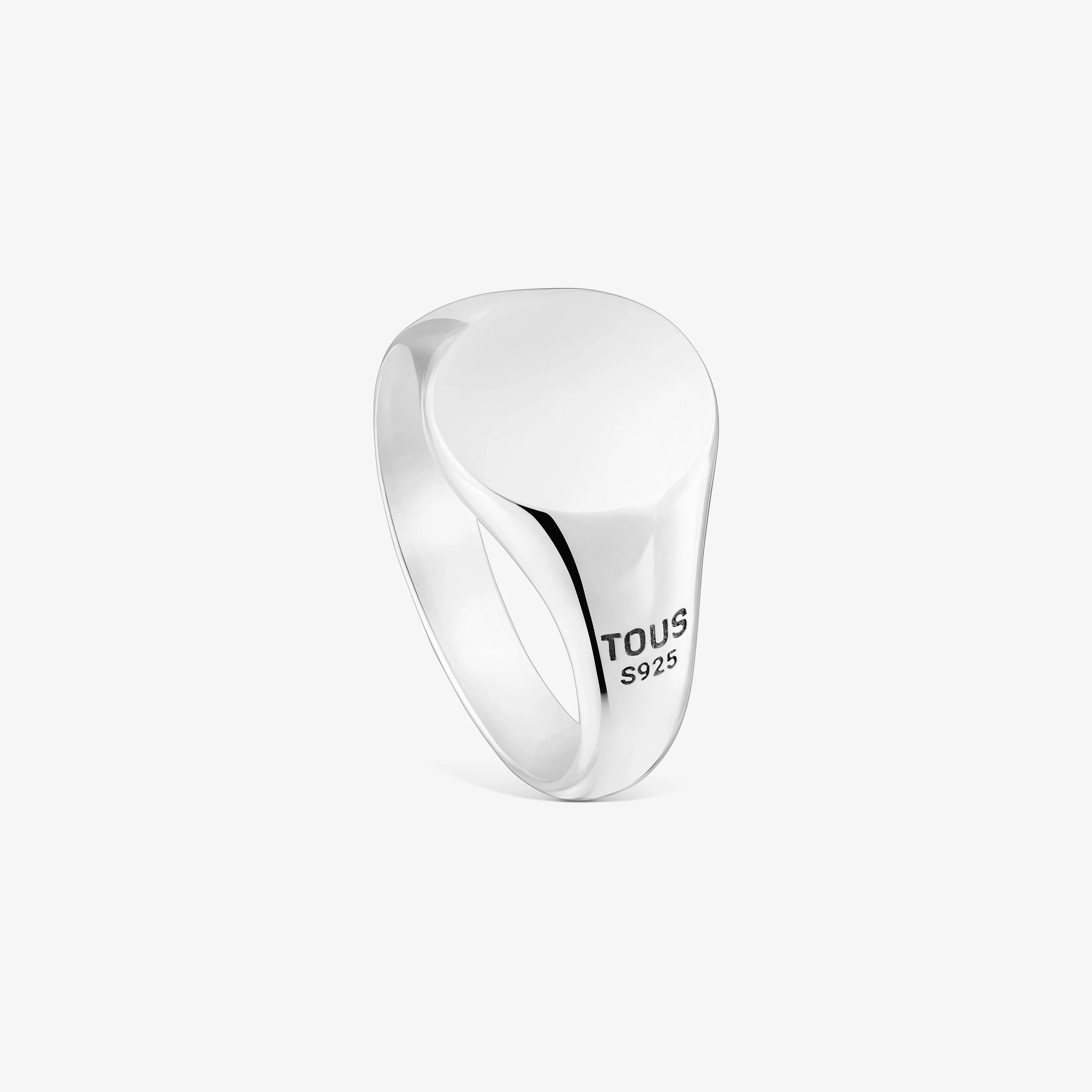 Aged silver Signet ring with round motif TOUS Man - 1