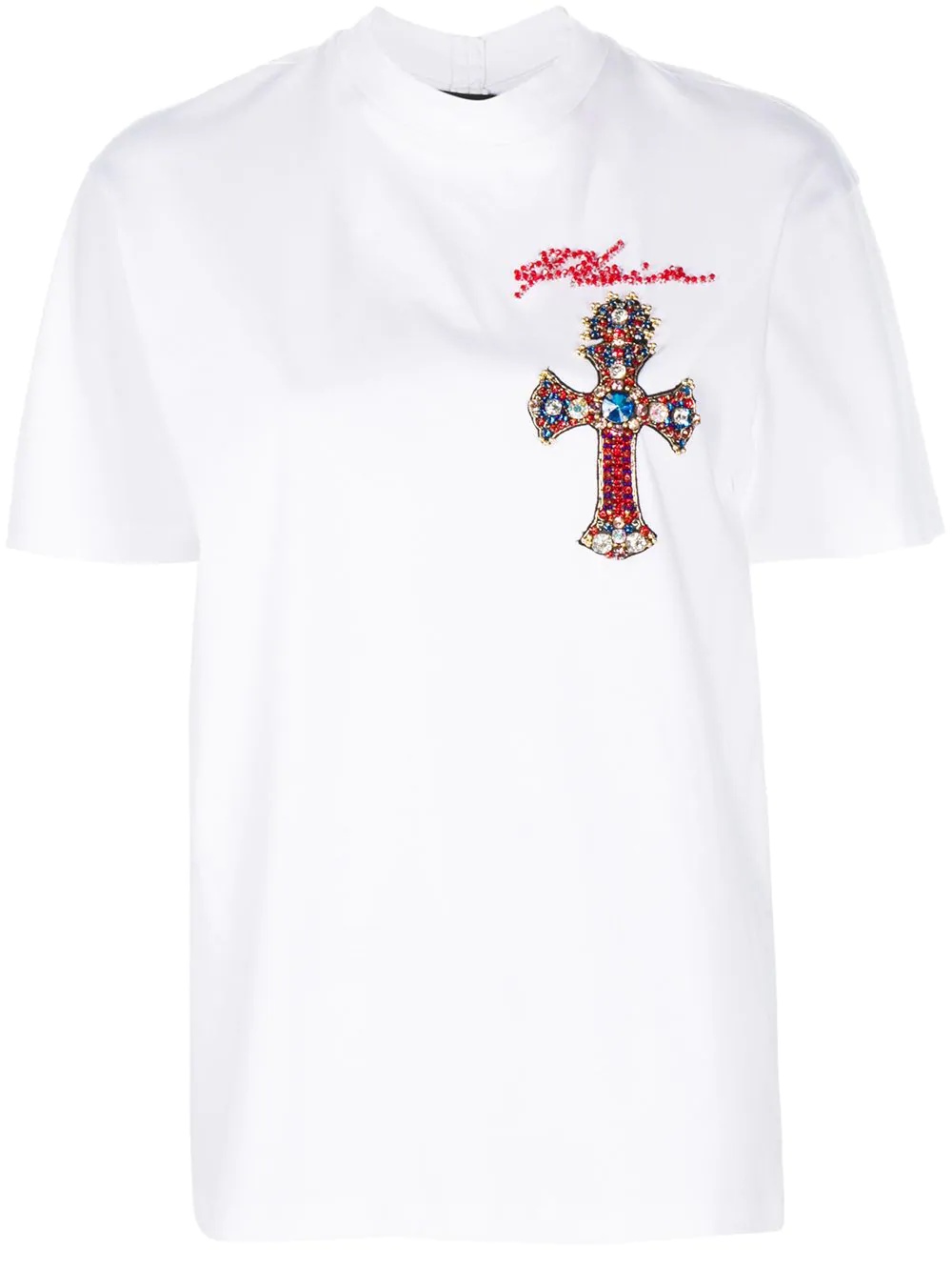 crystal-embellished baroque logo T-shirt - 1