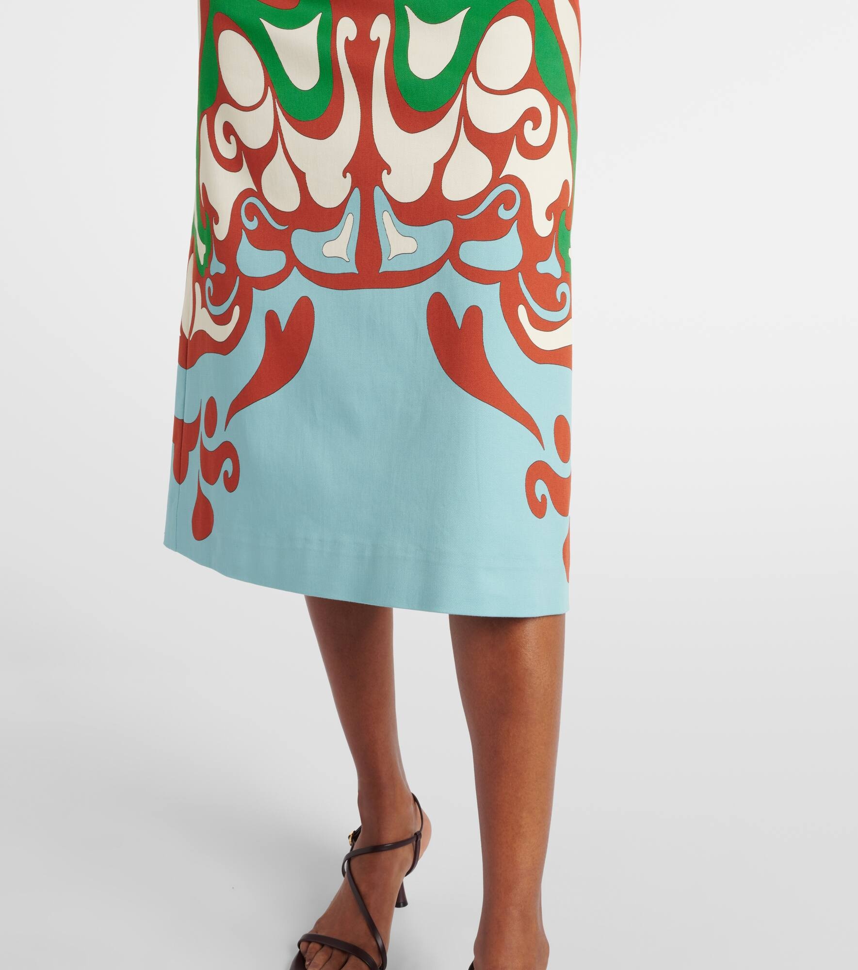Baia printed cotton-blend midi skirt - 5