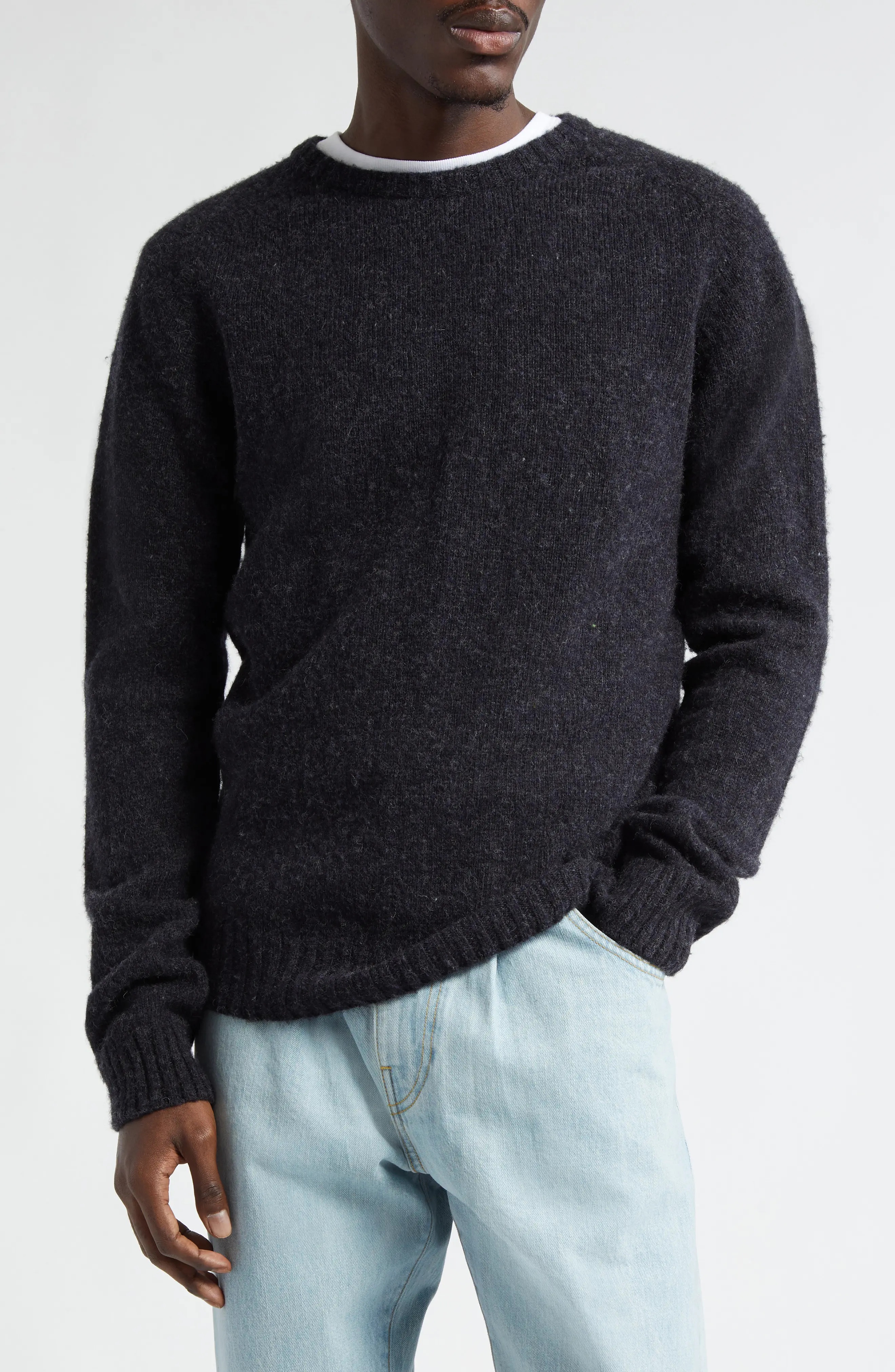 Shetland Wool Crewneck Sweater - 1