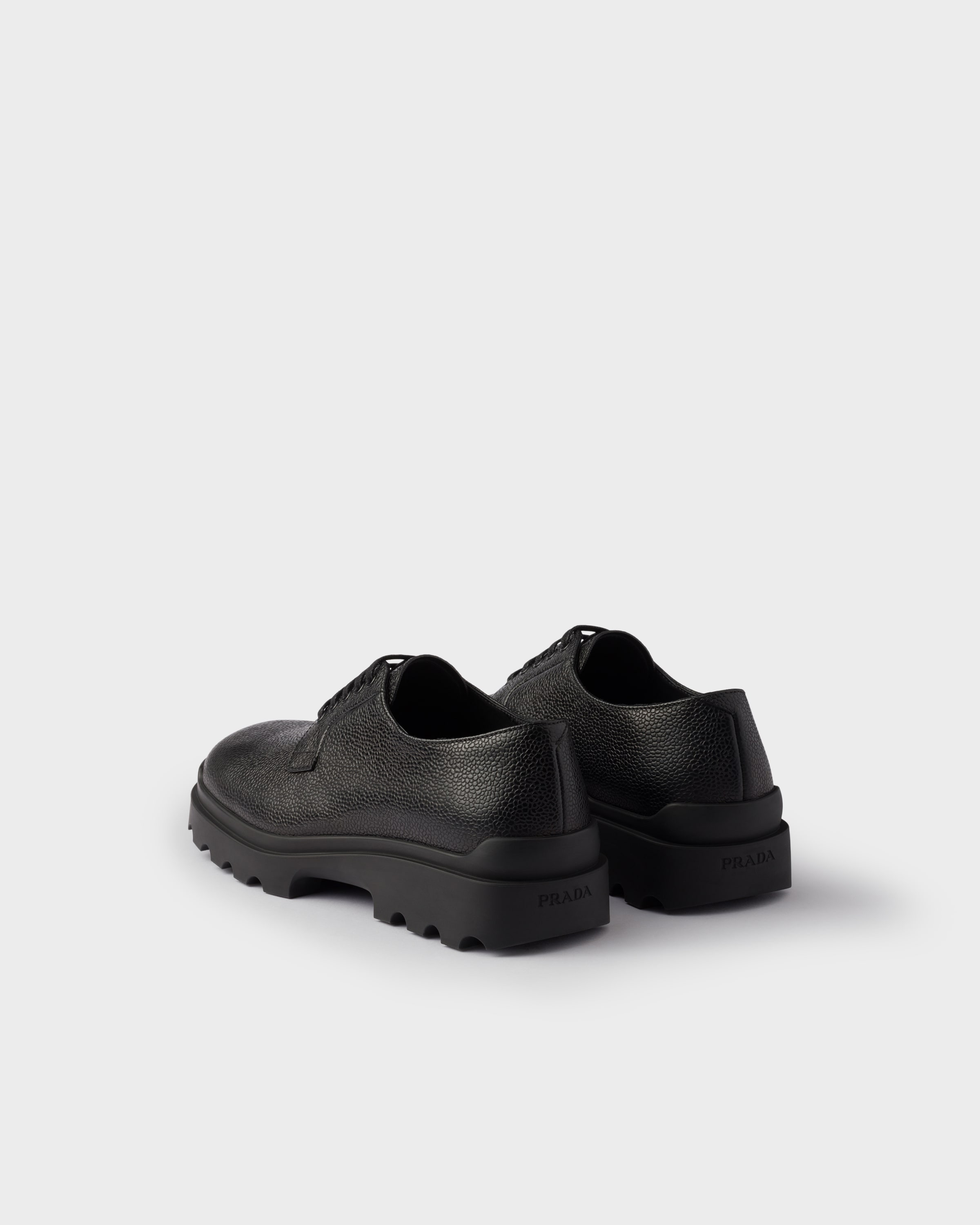 Stamped leather derby shoes - 5