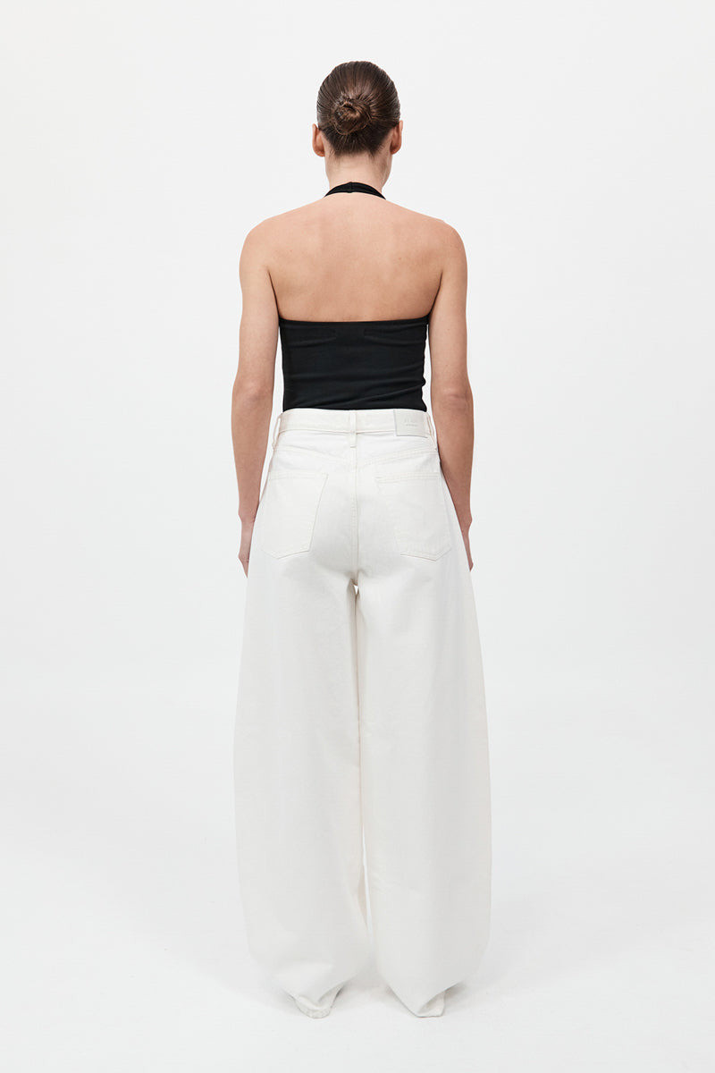 Mid Rise Balloon Jeans - White 6