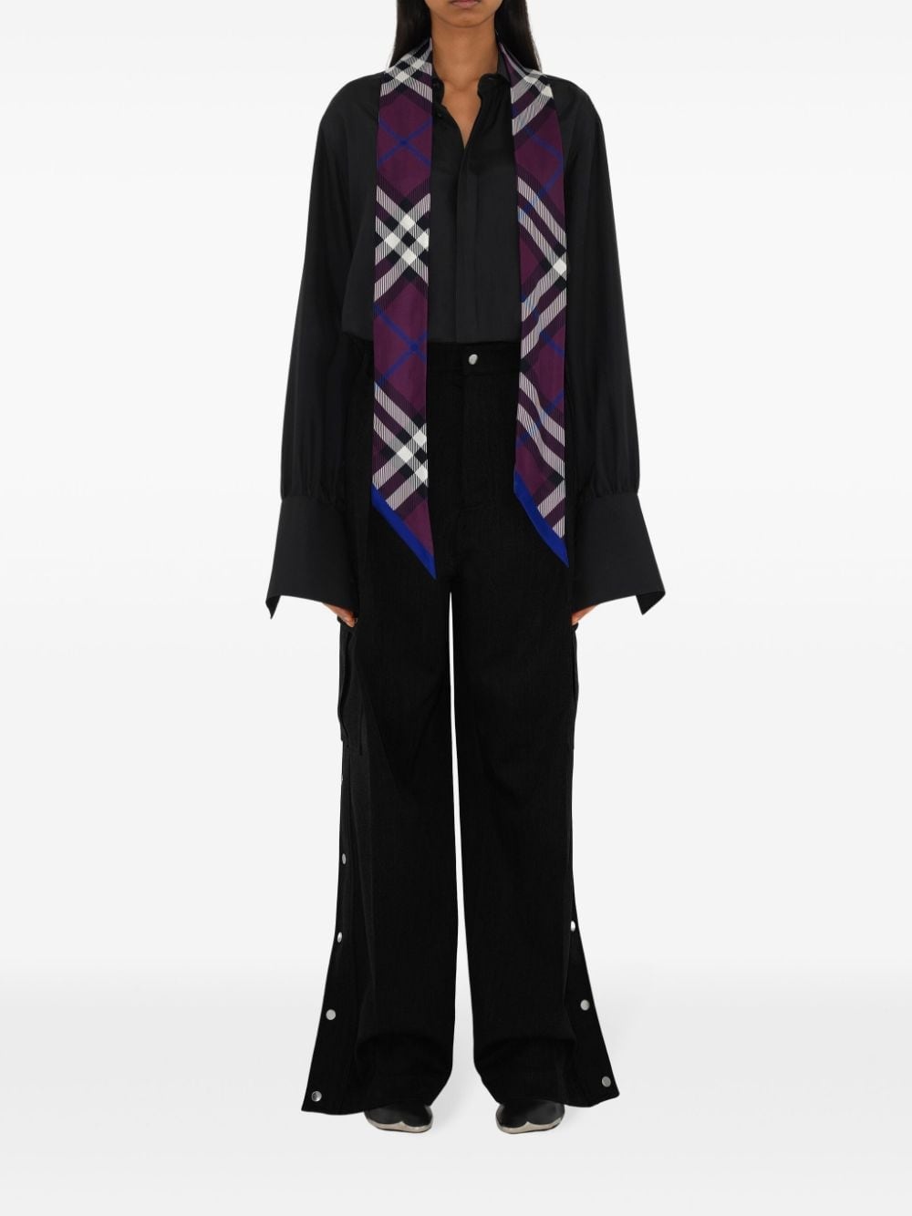 Nova Check silk scarf - 4