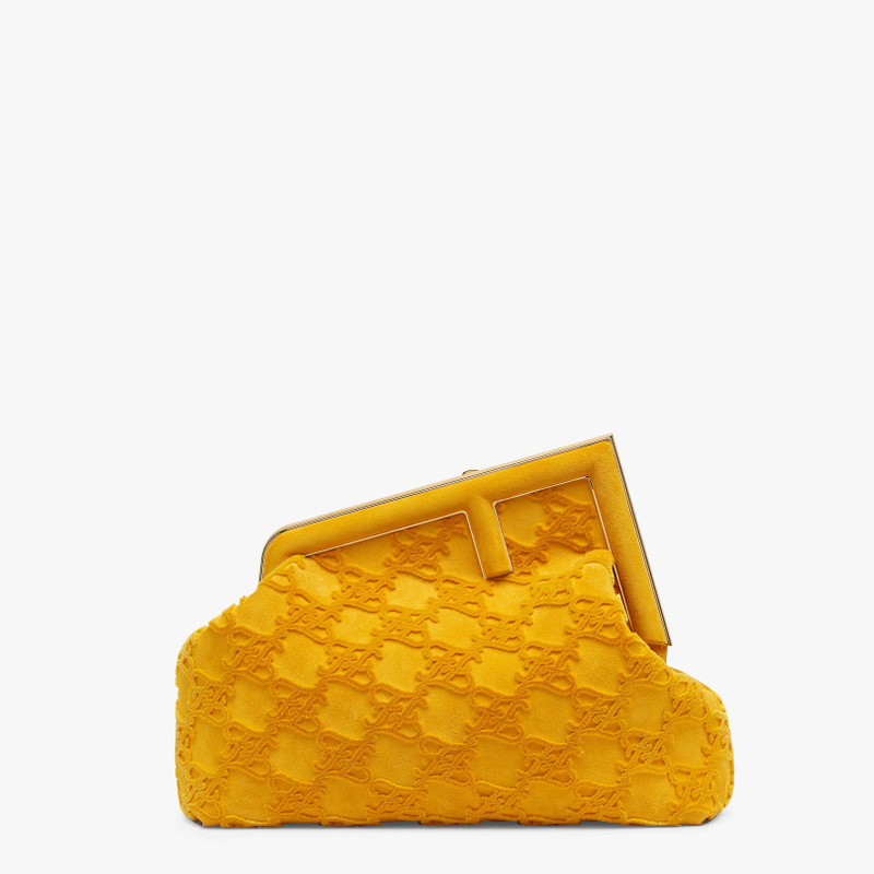 Yellow suede bag 1