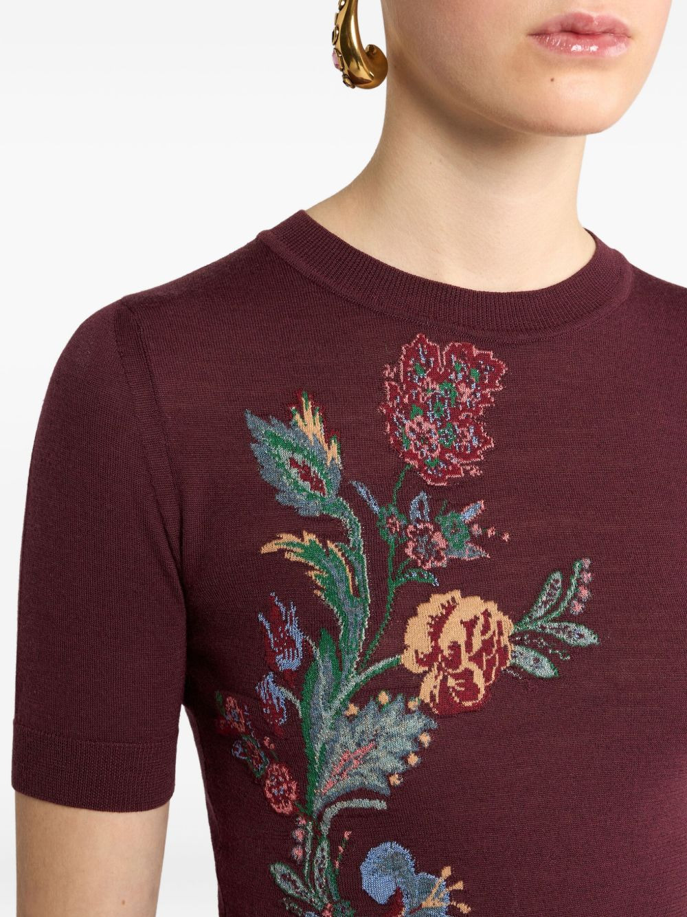 floral-jacquard top - 4