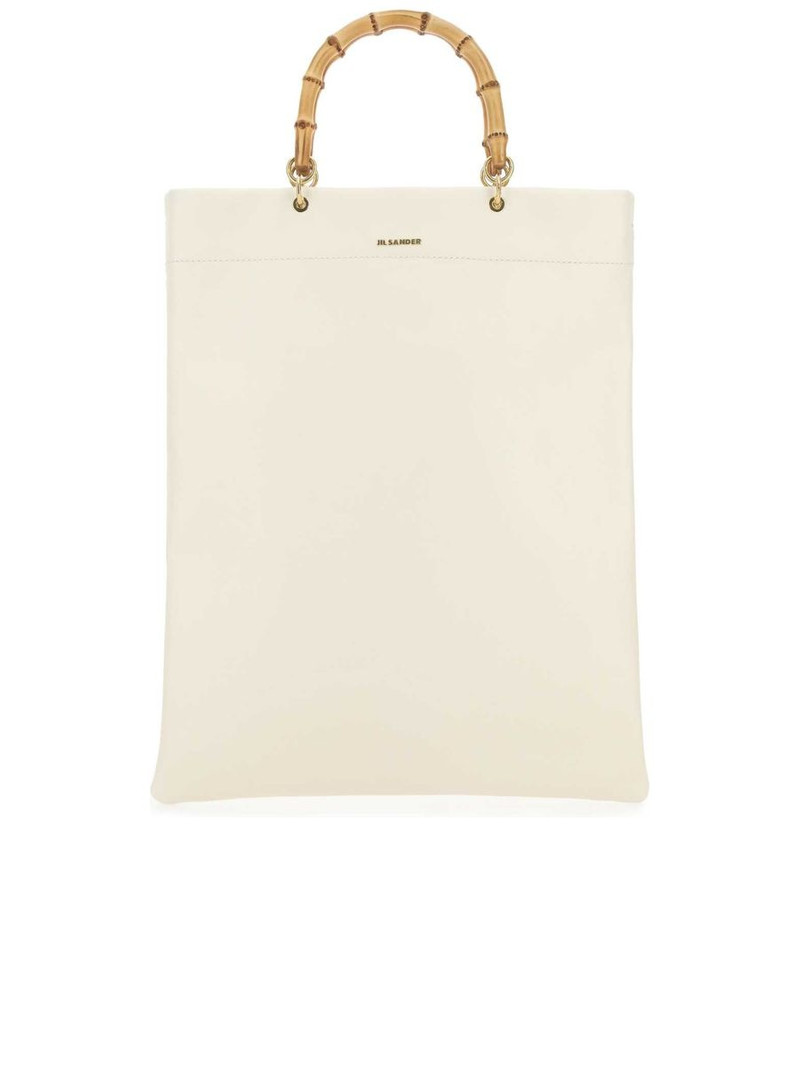Ivory Leather Medium Shopping Bag 1