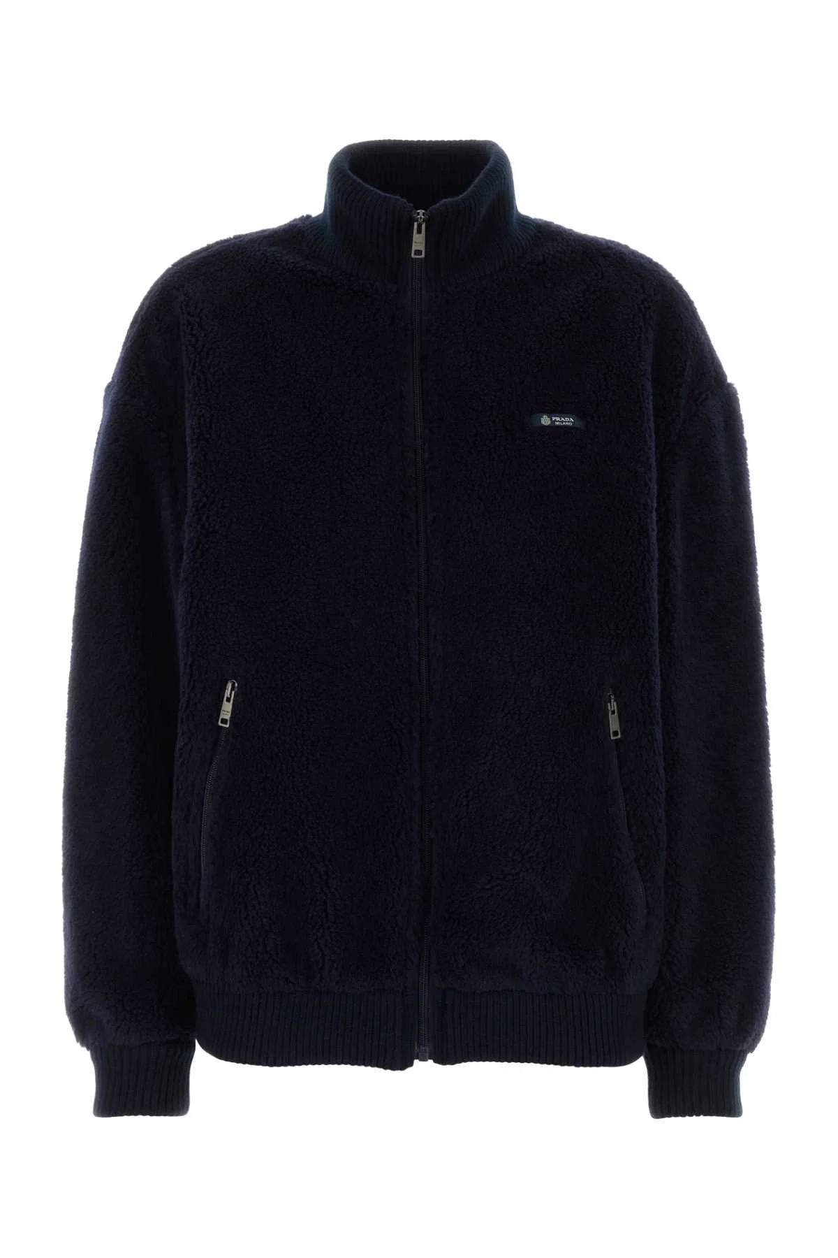 Prada Women Dark Blue Pile Bomber Jacket - 1