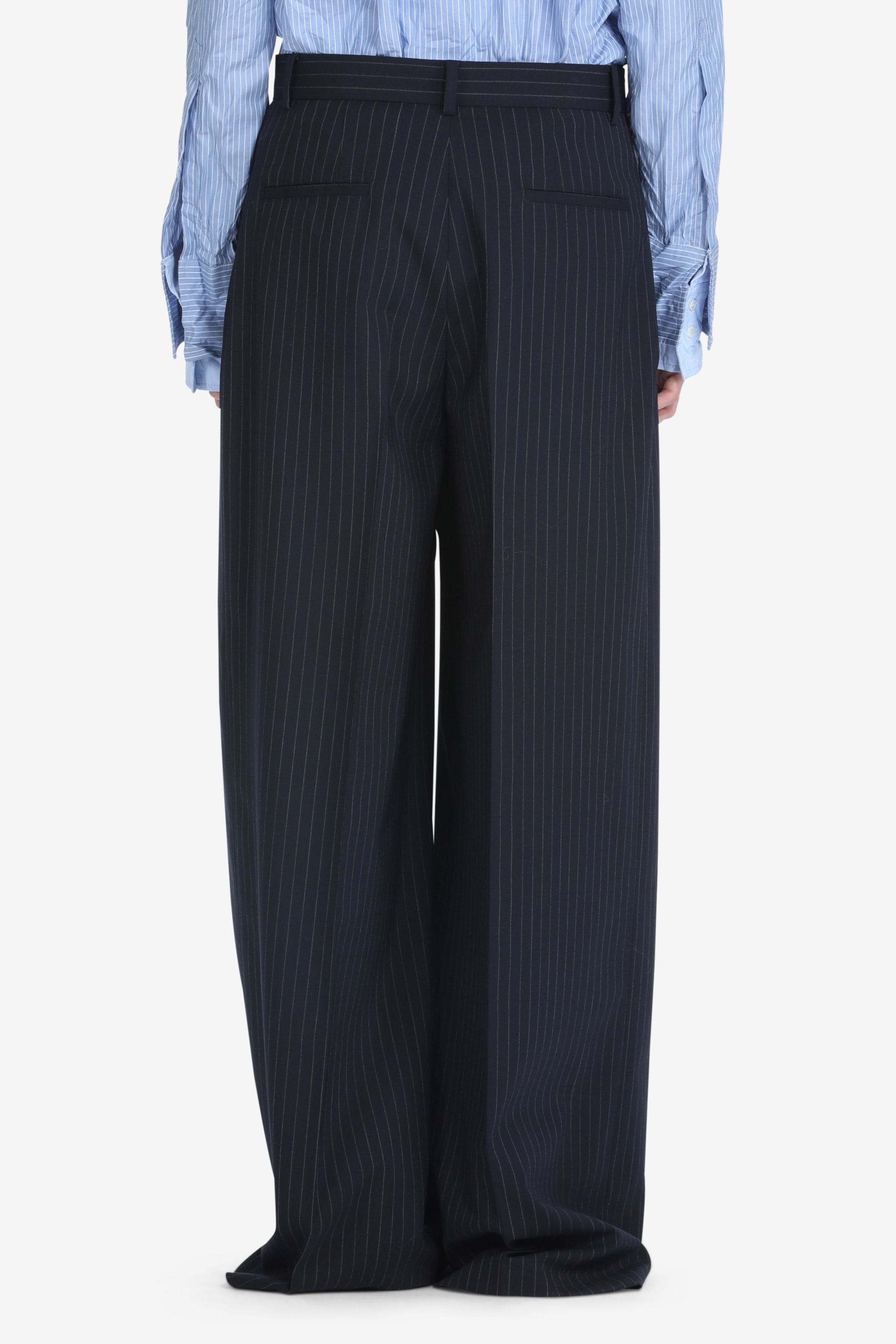 PINSTRIPE WIDE-LEG TROUSERS - 2