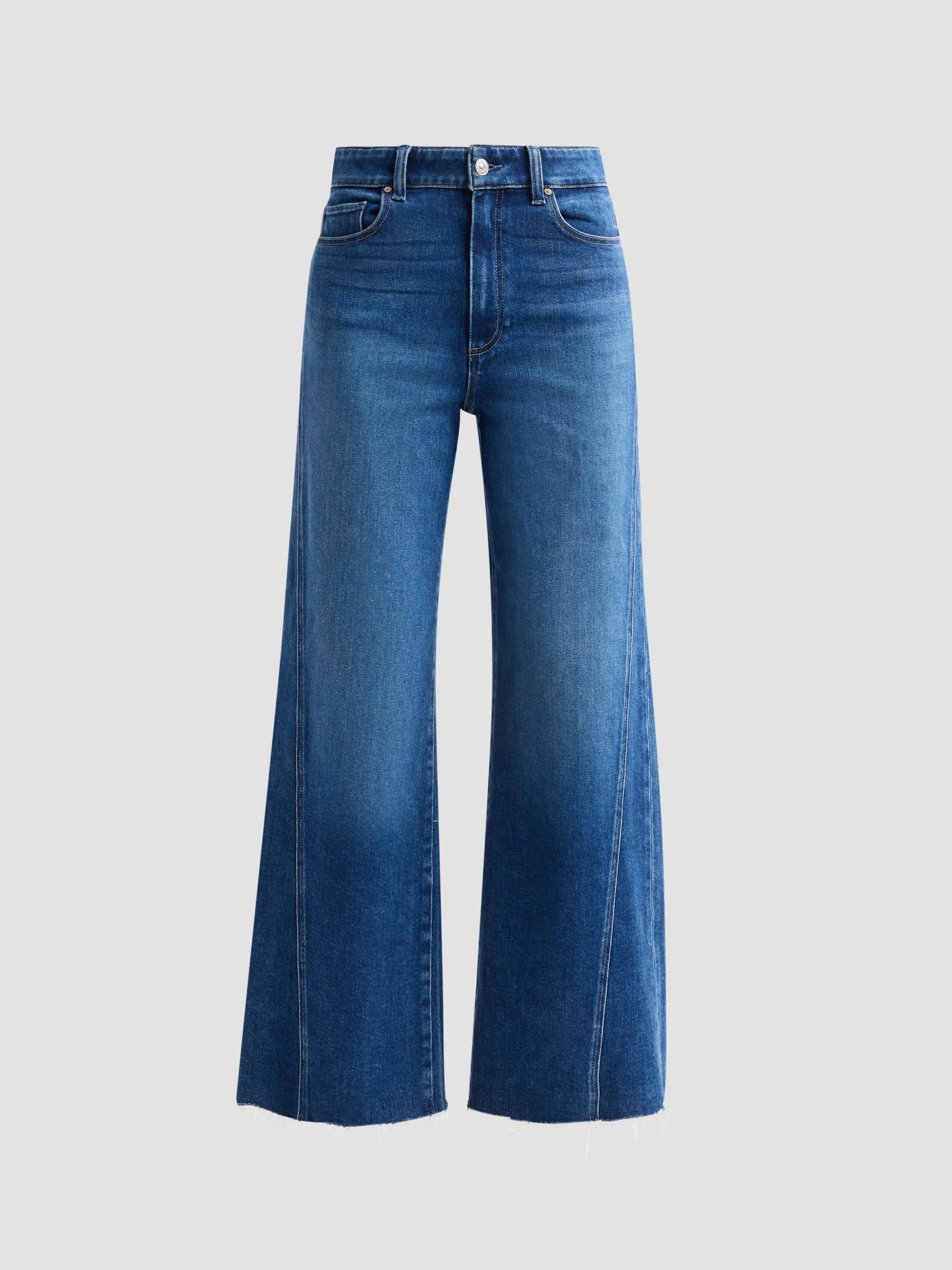 Women's Anessa Twisted Outseam High-Rise Wide-Leg Jeans - Hollyhock - 1