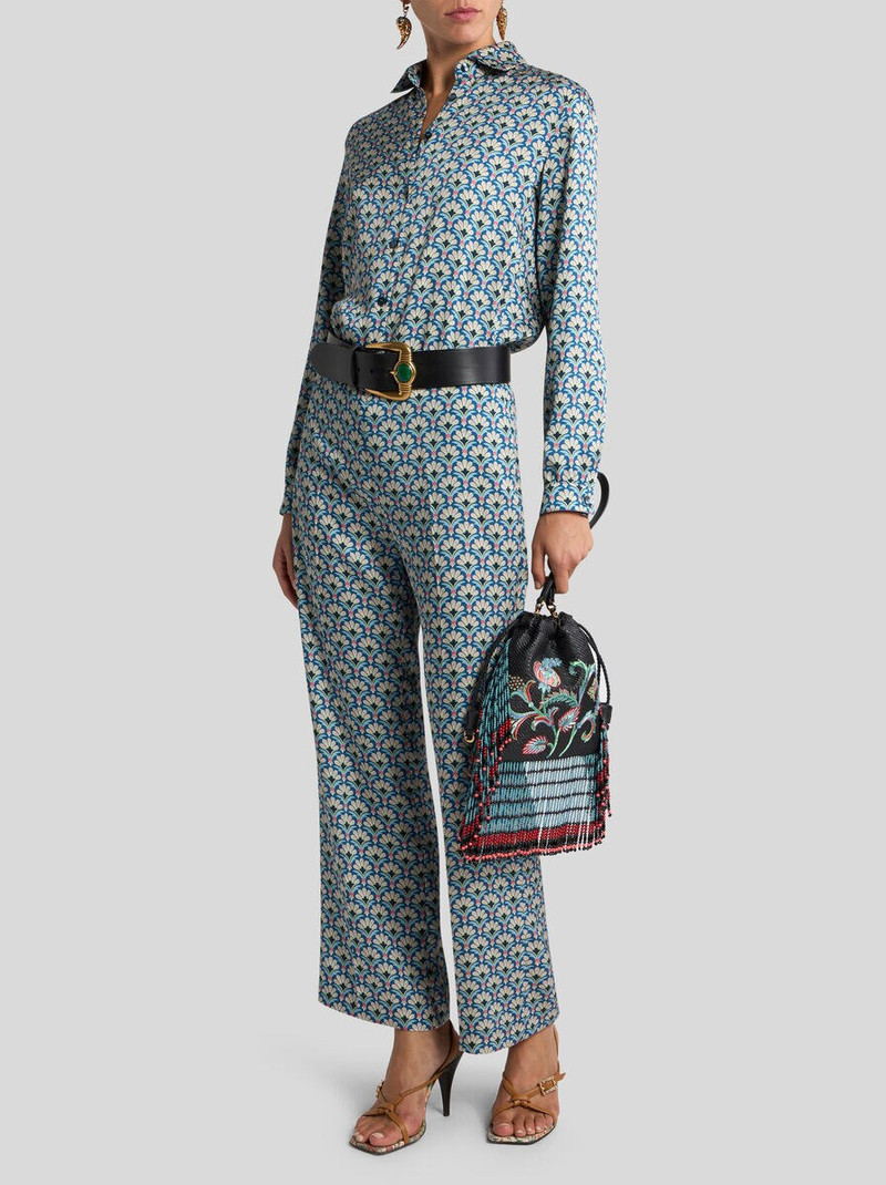 TWILL SHIRT WITH MICRO PALM MOTIF 4