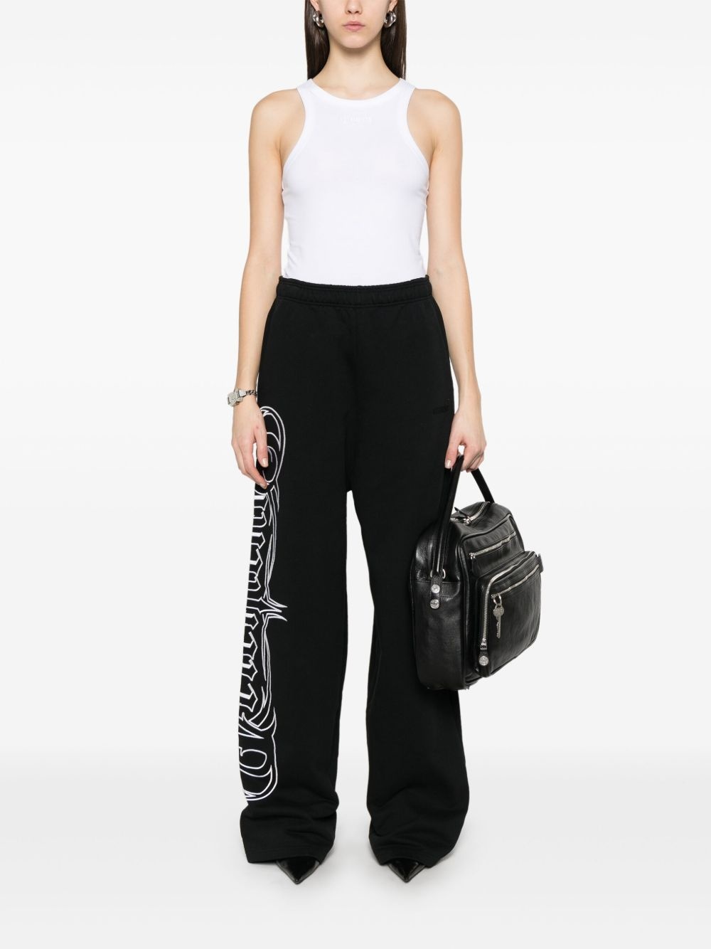 logo-embroidered trousers - 3