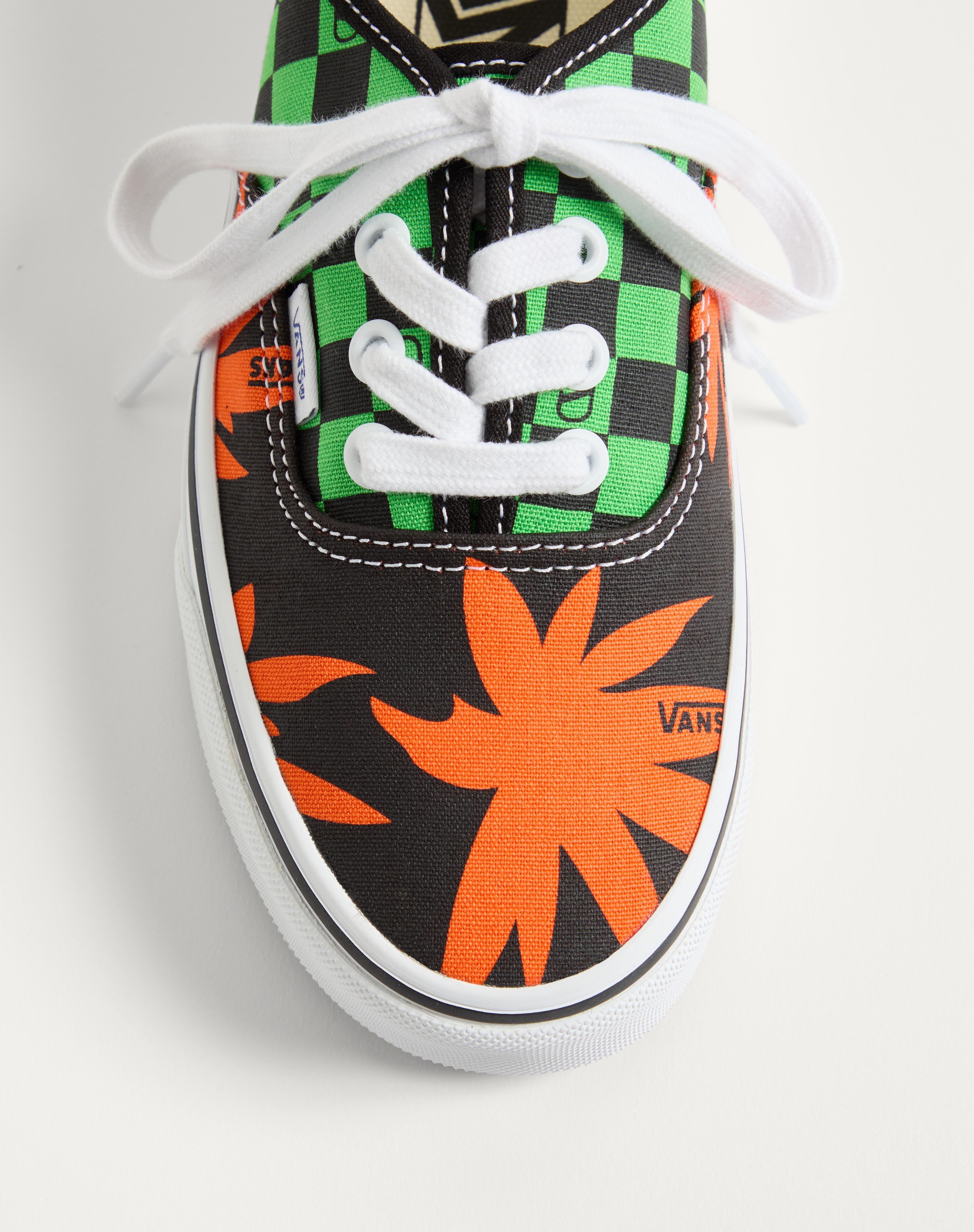 VALENTINO GARAVANI AND VANS LOW-TOP FABRIC TRAINER WITH VLOGO CHECKERBOARD PRINT AND TROPICAL LEAVES - 7