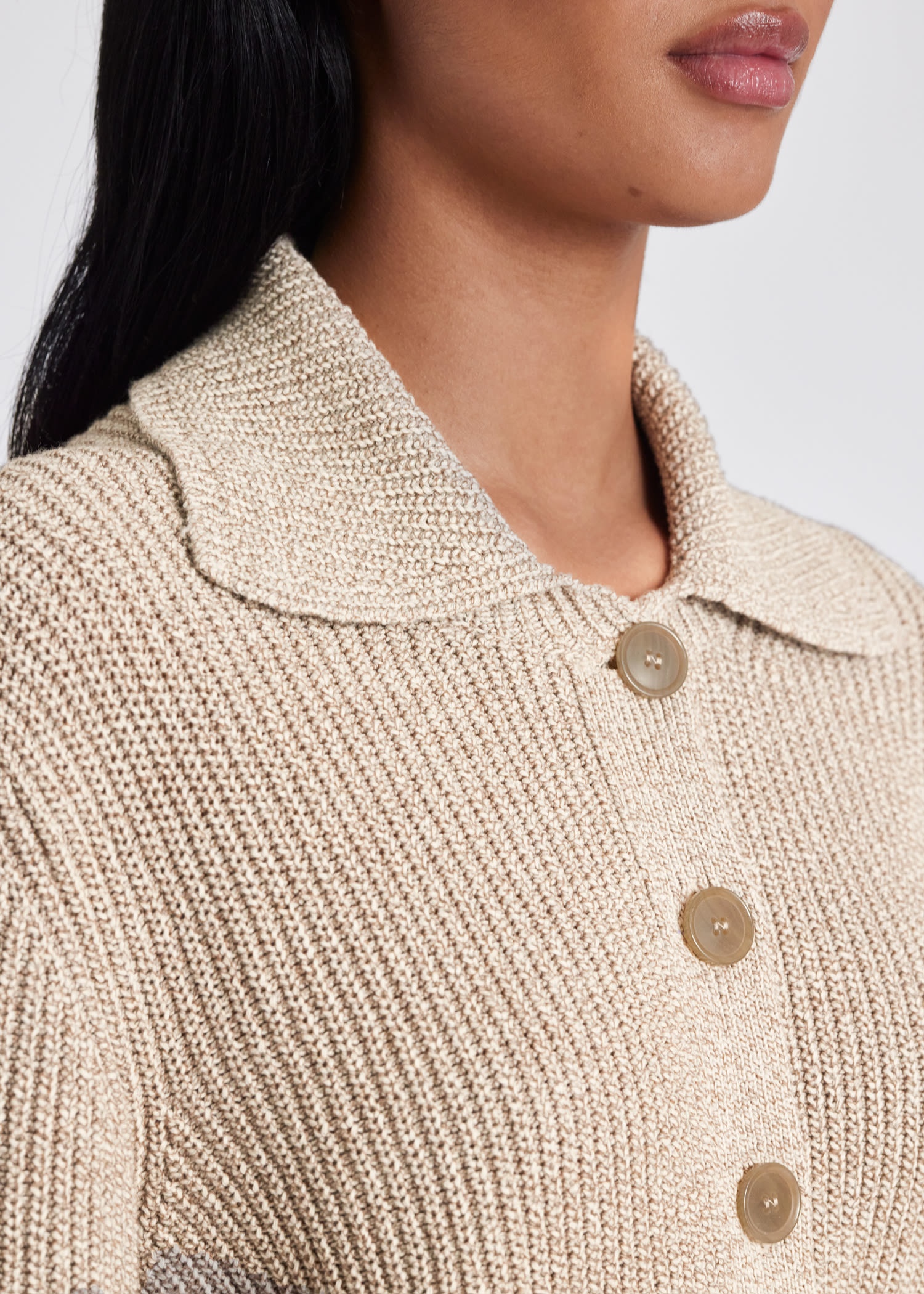 Collared Knit Cardigan - 4
