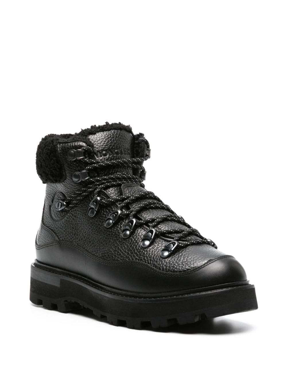 faux-fur trim leather boots - 2