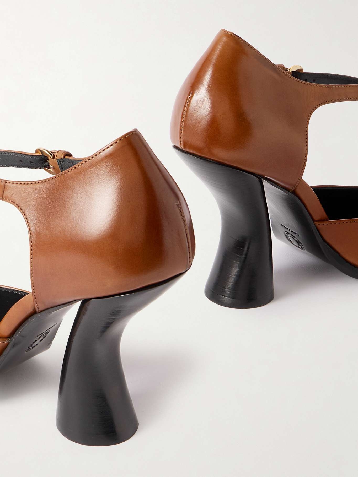 Mary Jane leather point-toe pumps - 4