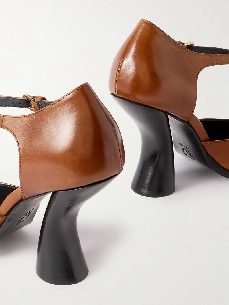 Mary Jane leather point-toe pumps 4