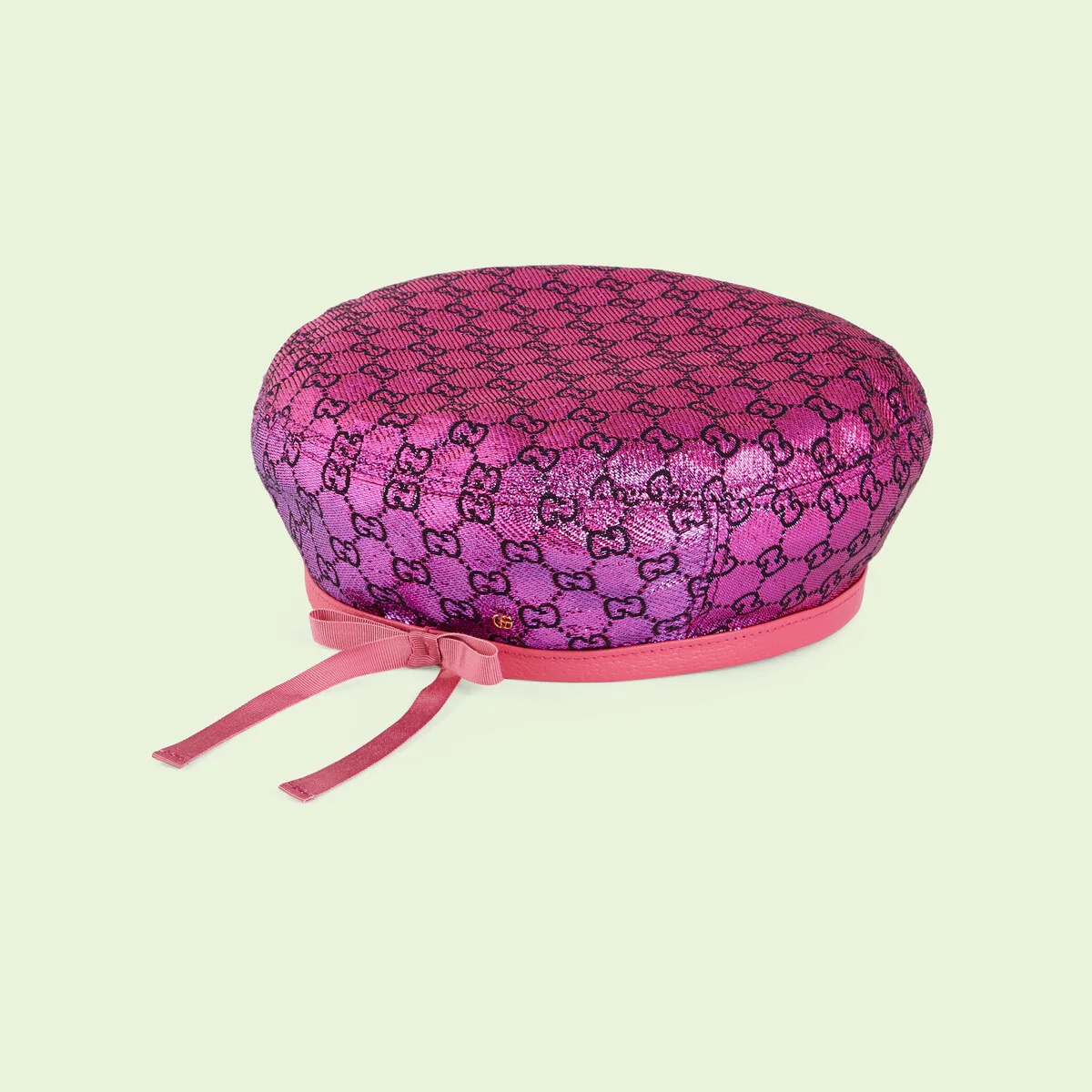 GG lamé beret hat - 4
