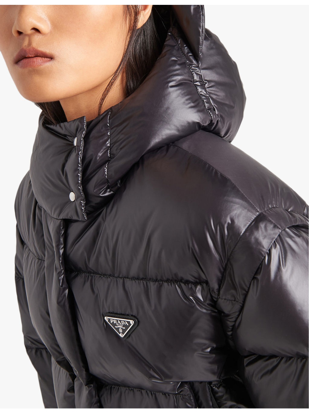 Logo-plaque padded cropped shell-down jacket - 5
