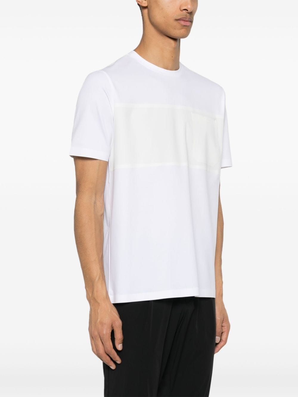 logo-debossed scuba T-shirt - 3
